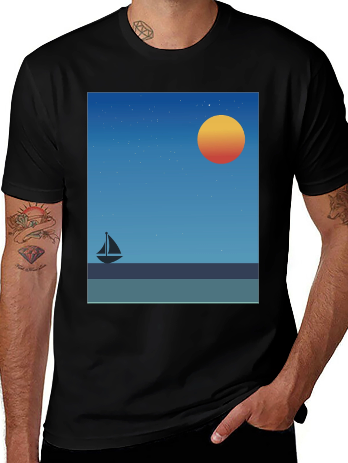 Sunset Sailboat Graphic Tee