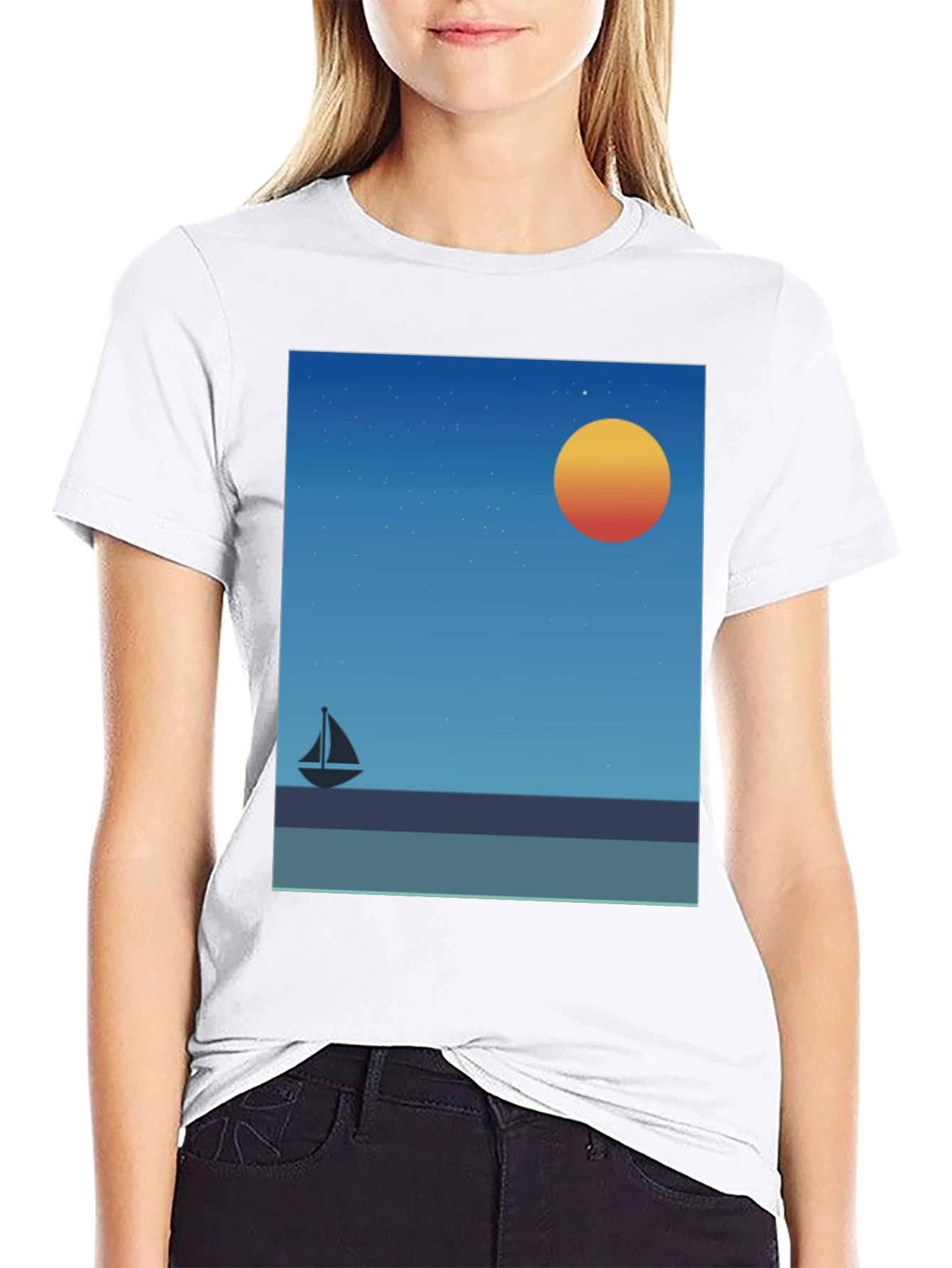 Sunset Sailboat Graphic Tee