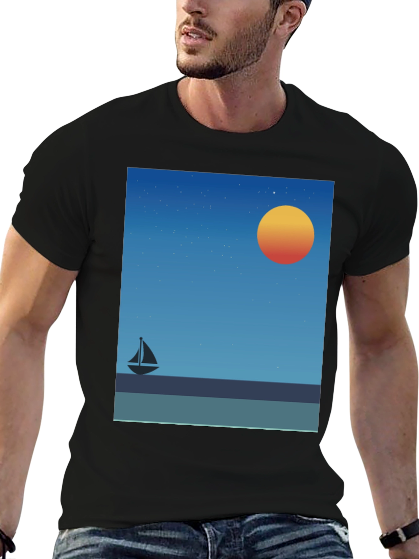 Sunset Sailboat Graphic Tee