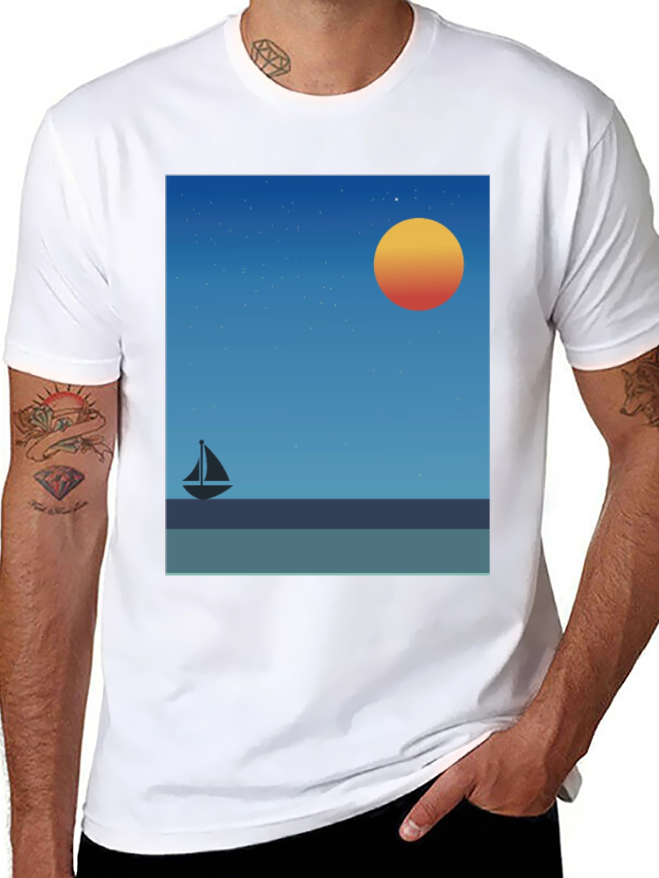 Sunset Sailboat Graphic Tee