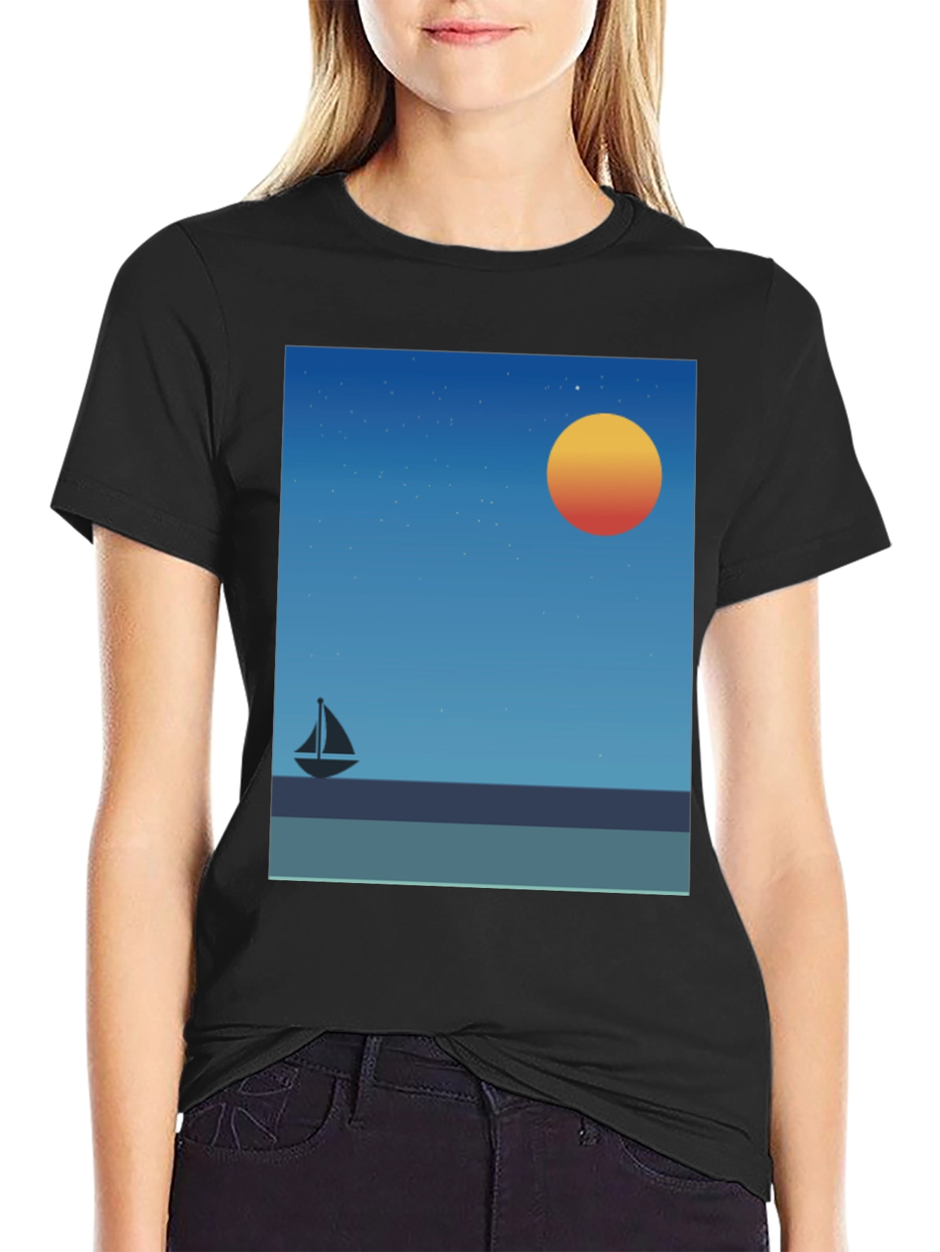Sunset Sailboat Graphic Tee