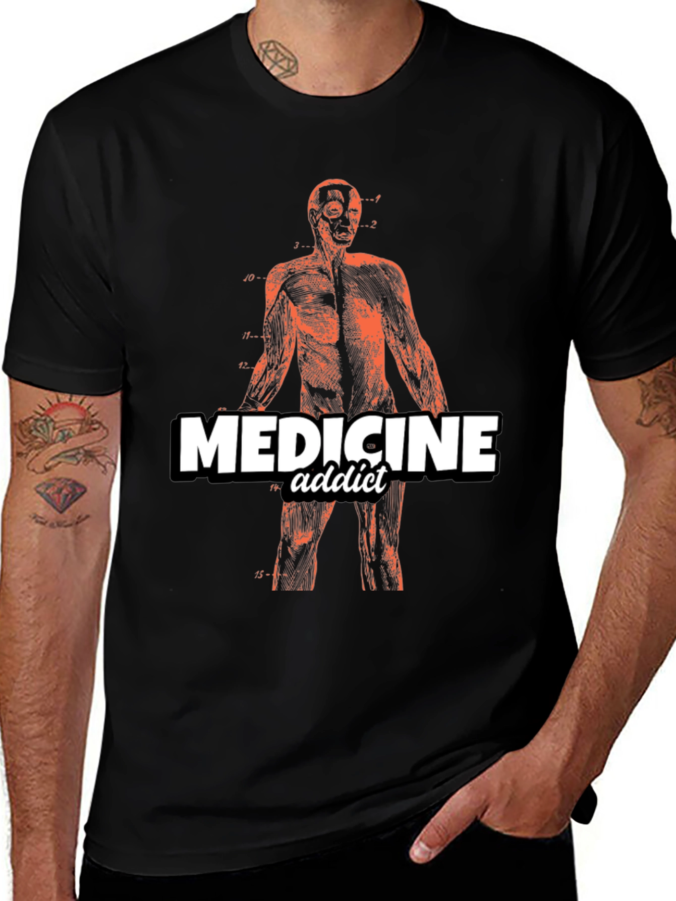 Medicine Addict Graphic T-Shirt - Anatomy Design