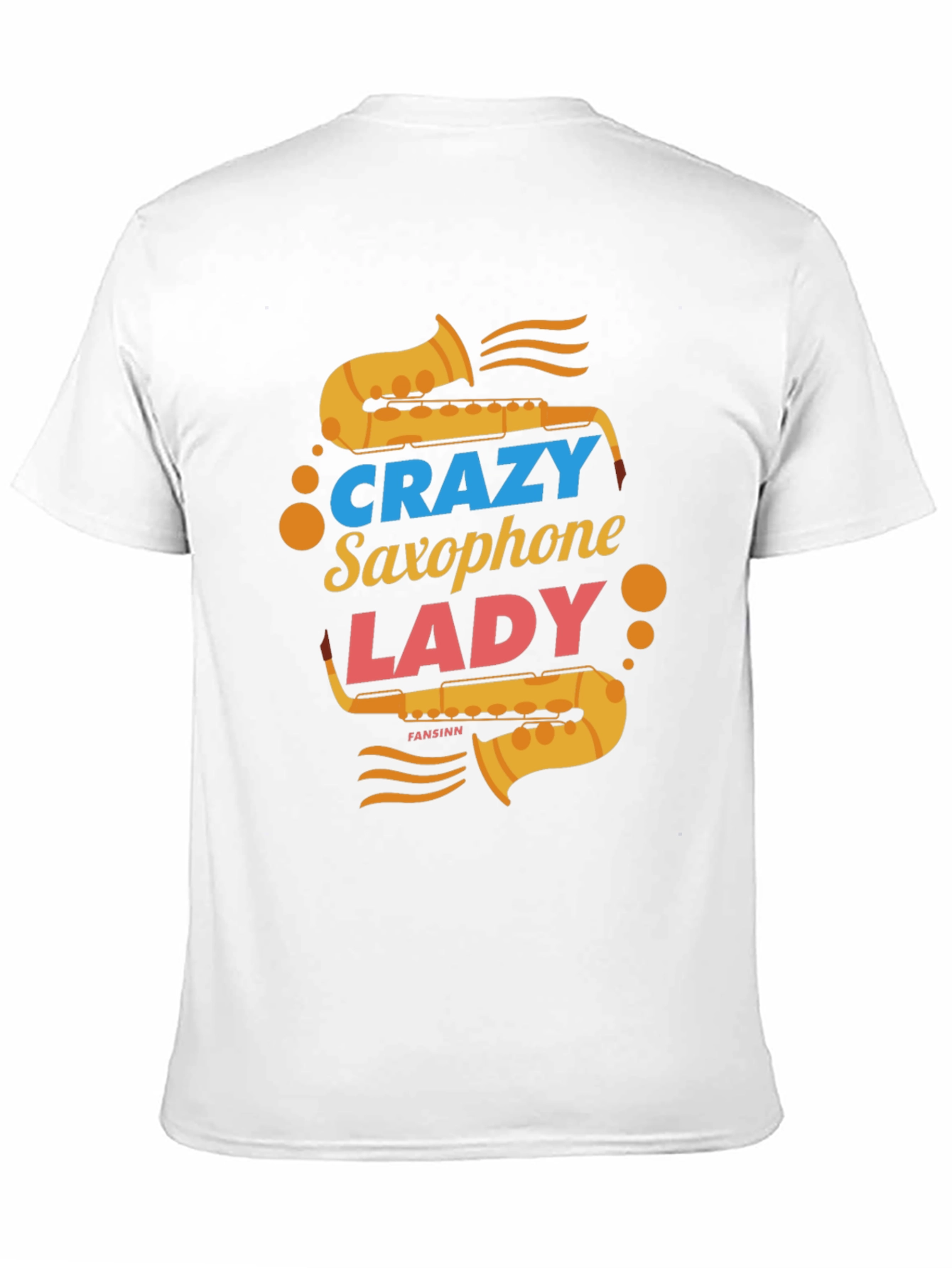 Crazy Saxophone Lady Black T-Shirt