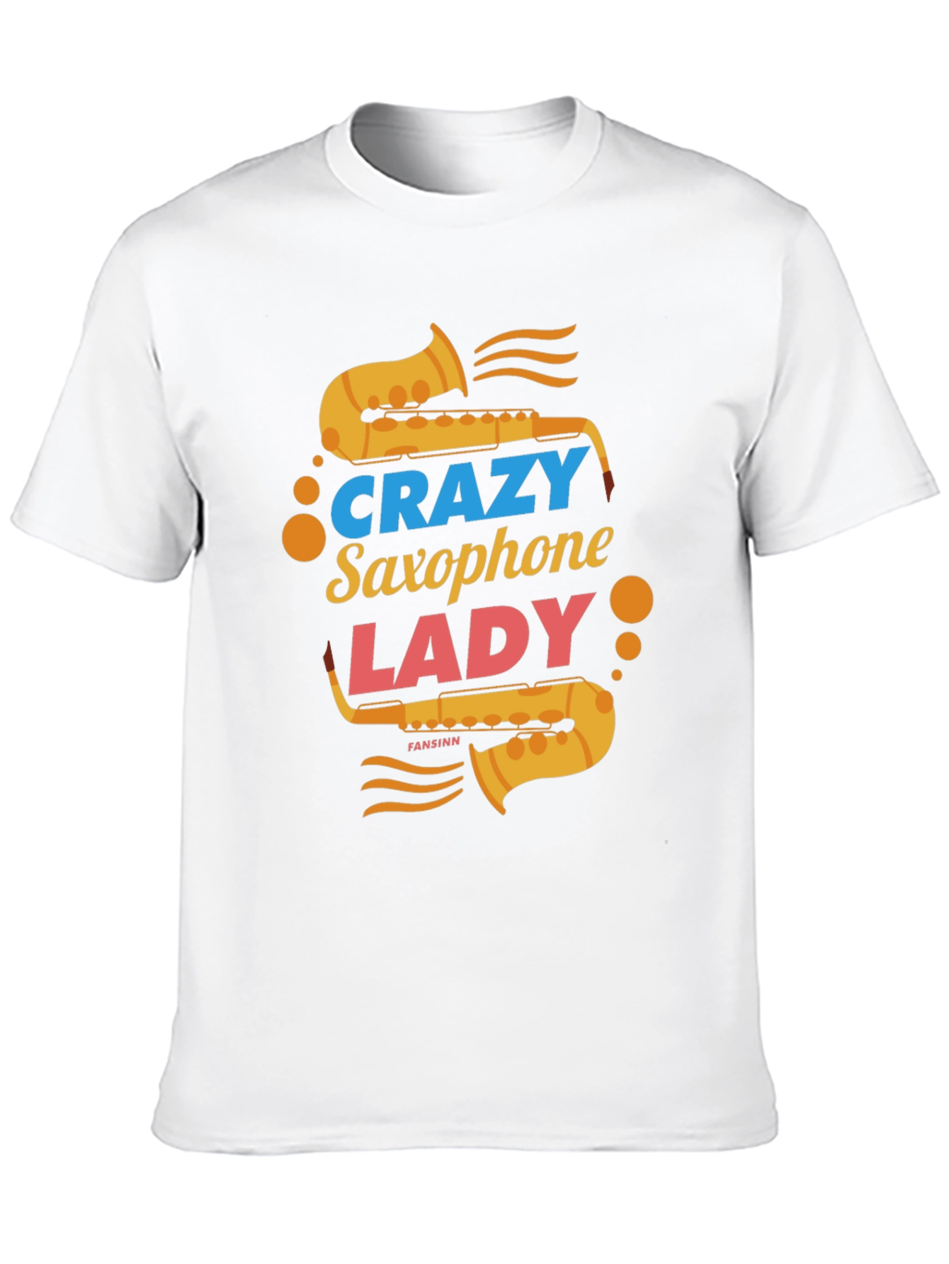 Crazy Saxophone Lady Black T-Shirt