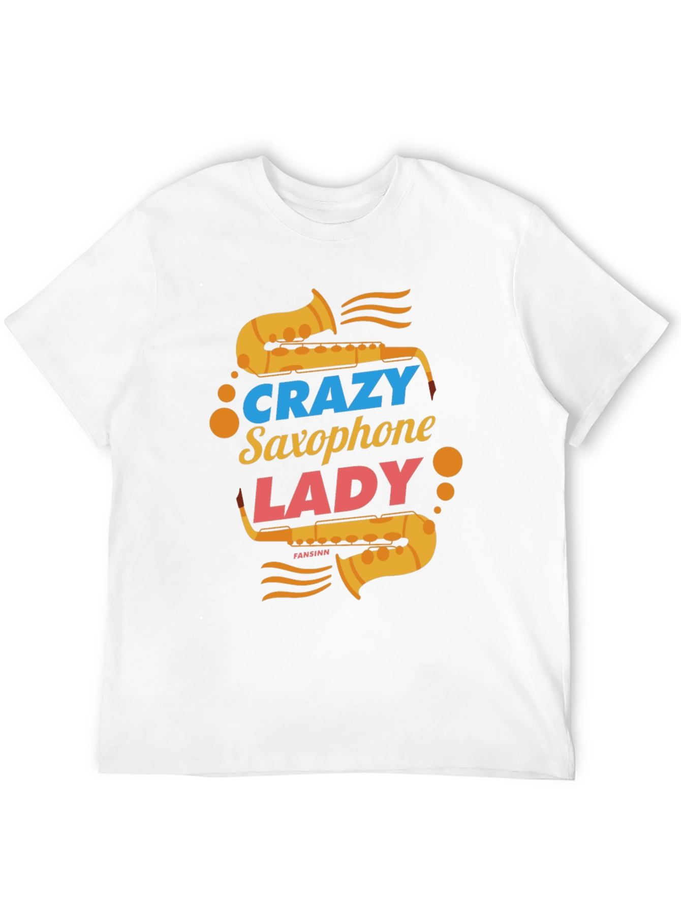 Crazy Saxophone Lady Black T-Shirt