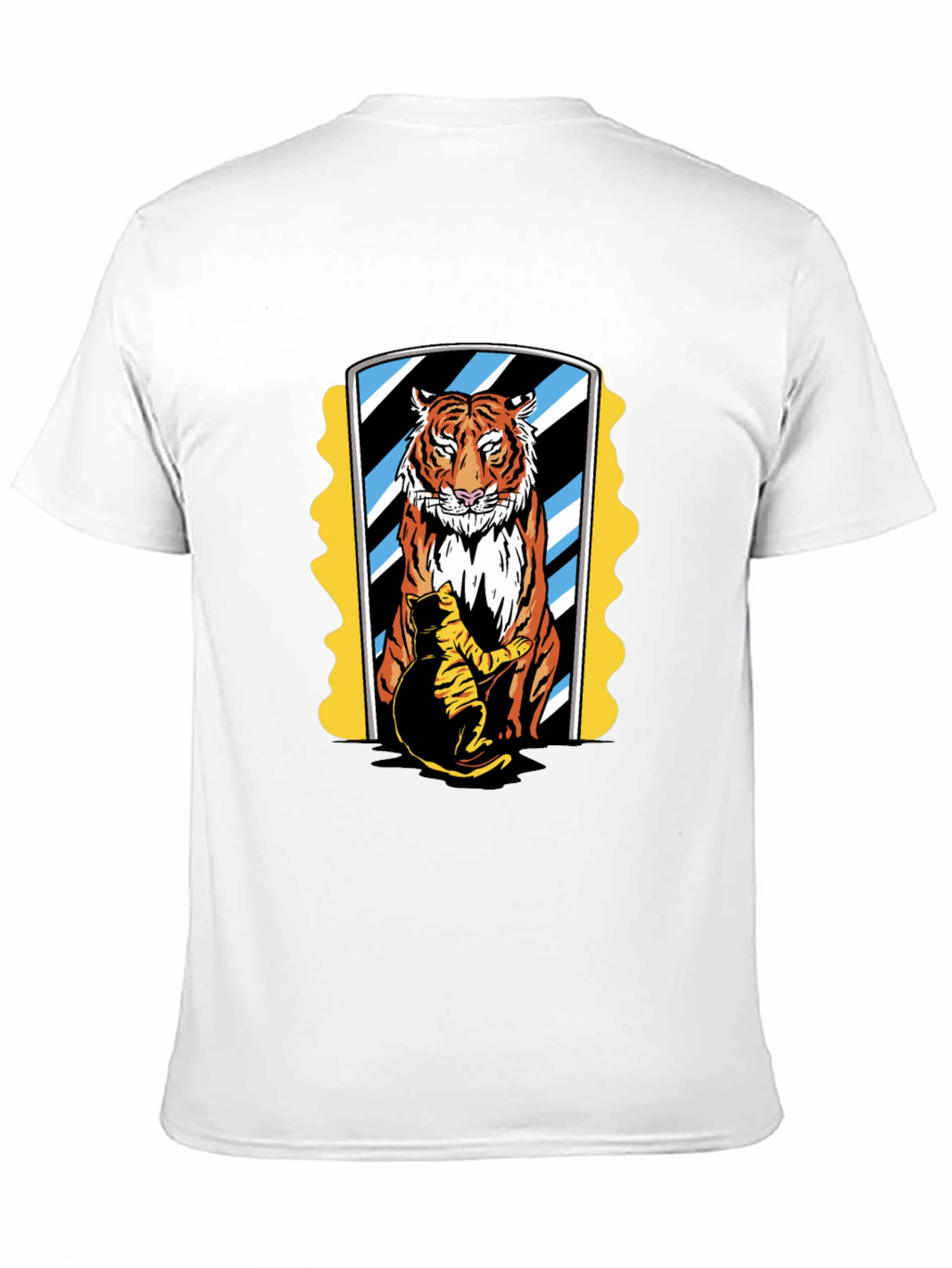 Tiger & Cat Reflection Graphic Tee - Black