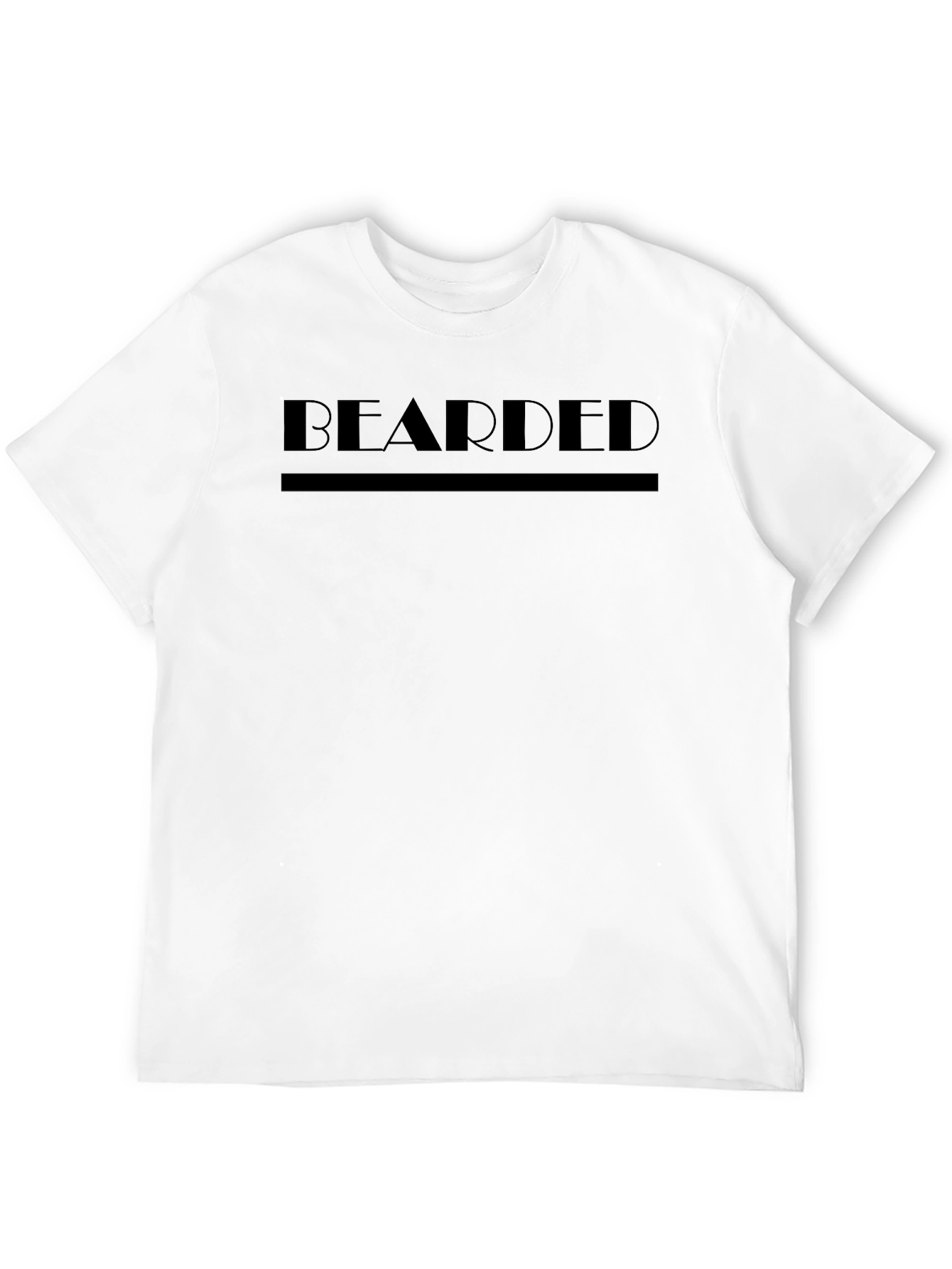 Mens Black Bearded Graphic Print T-Shirt