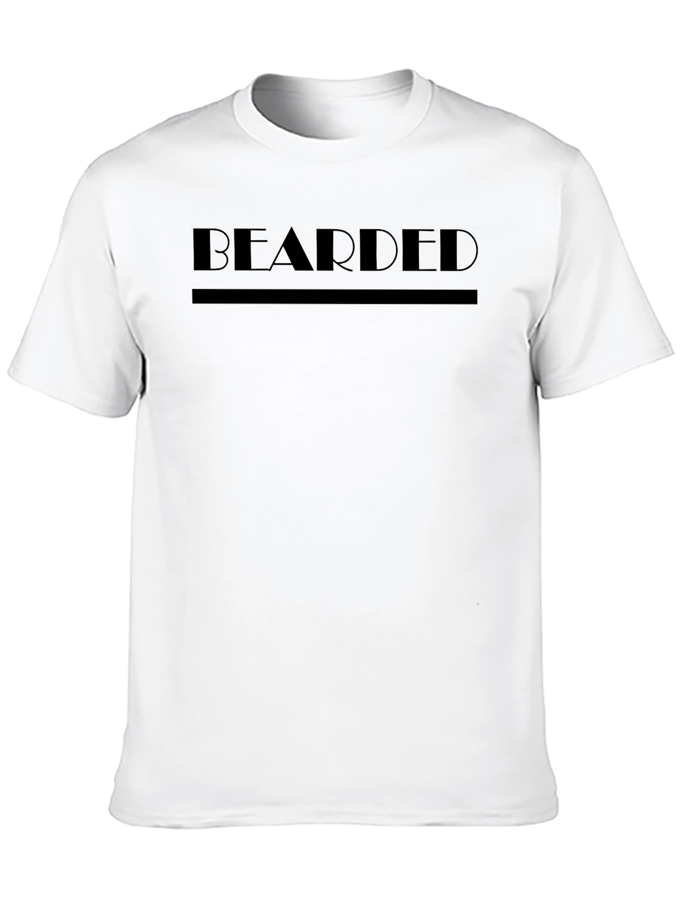 Mens Black Bearded Graphic Print T-Shirt