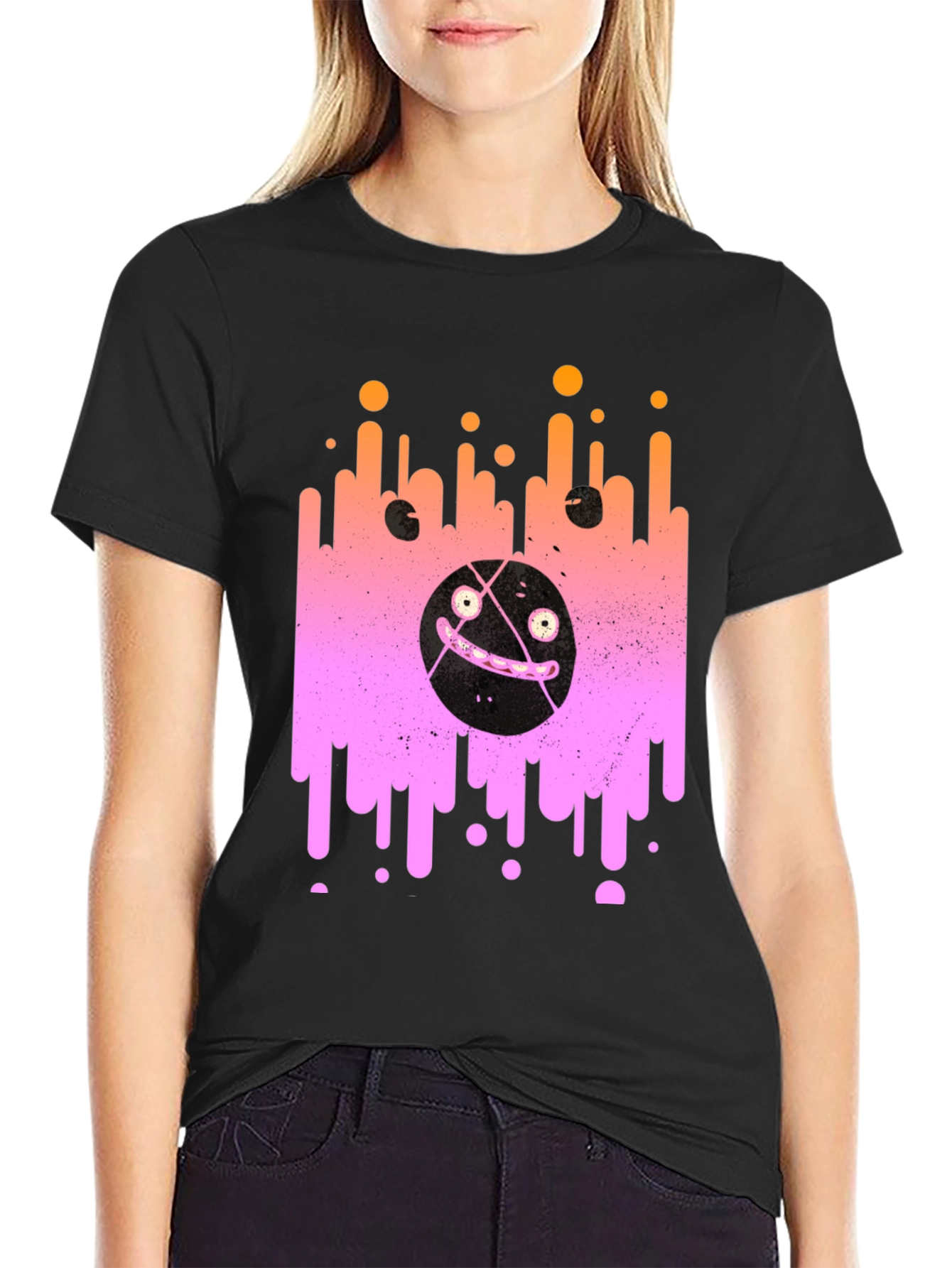 Abstract Graphic Print Crew Neck T-Shirt
