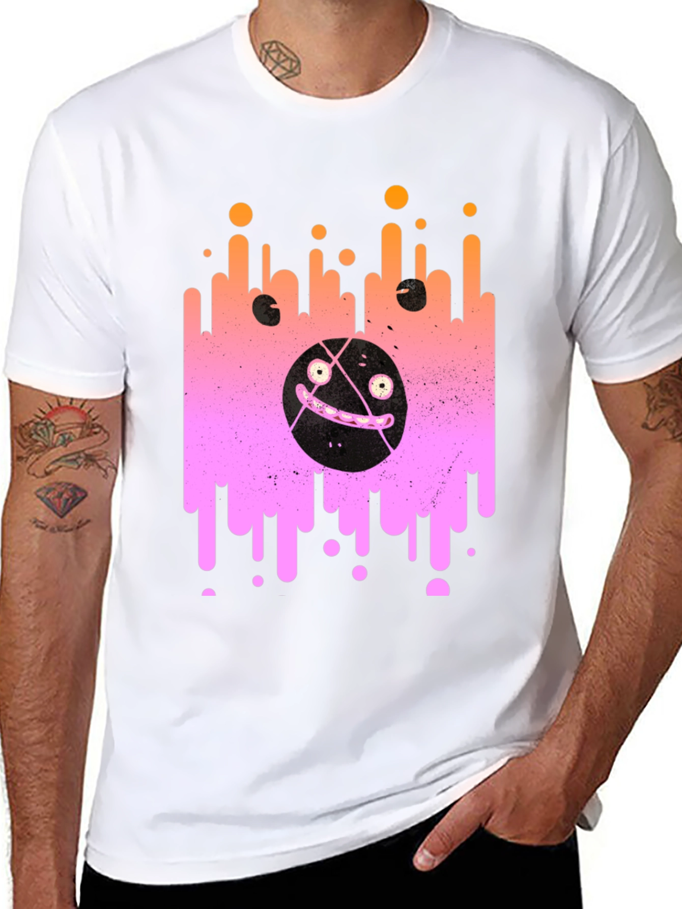Abstract Graphic Print Crew Neck T-Shirt