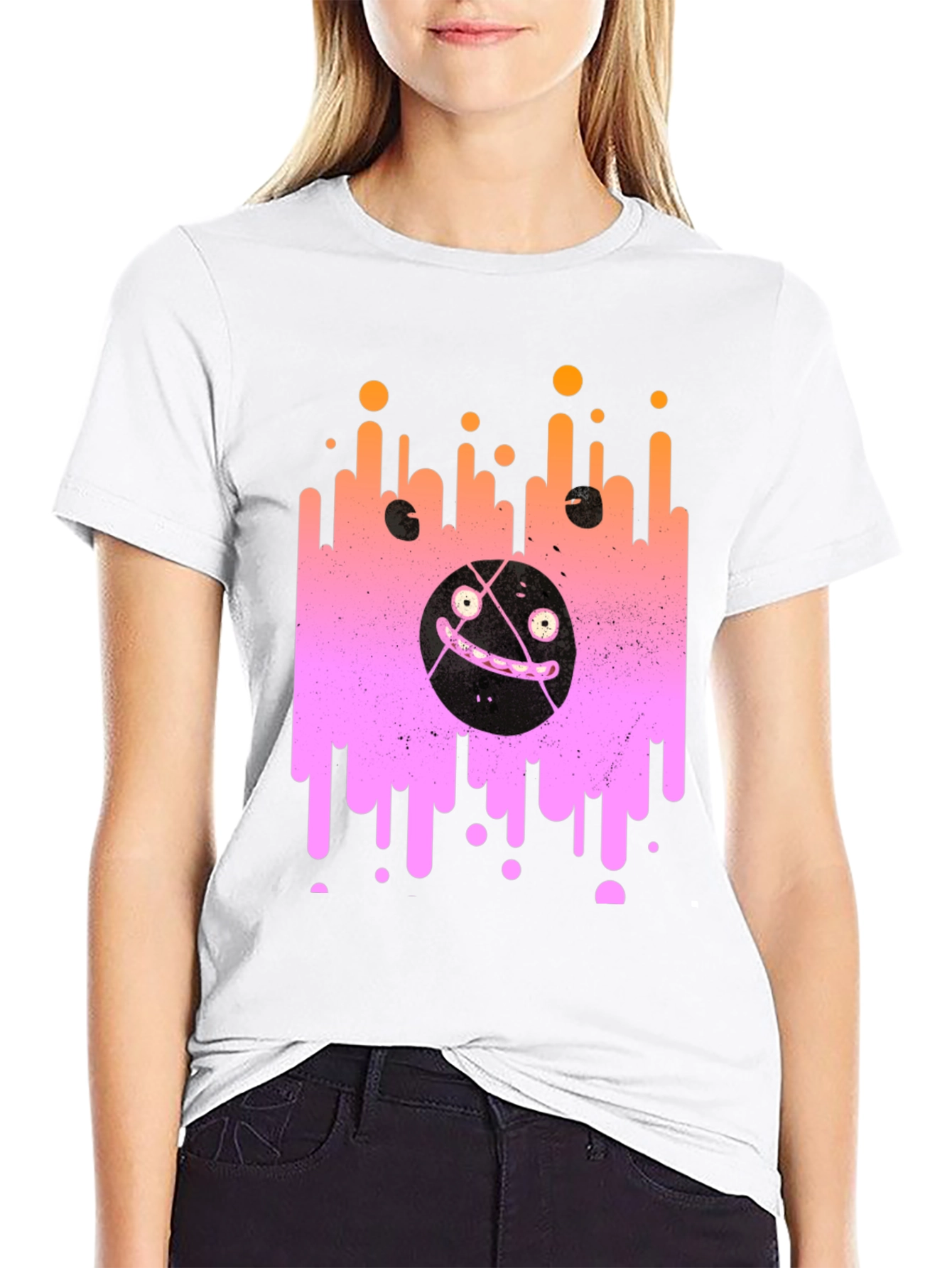 Abstract Graphic Print Crew Neck T-Shirt