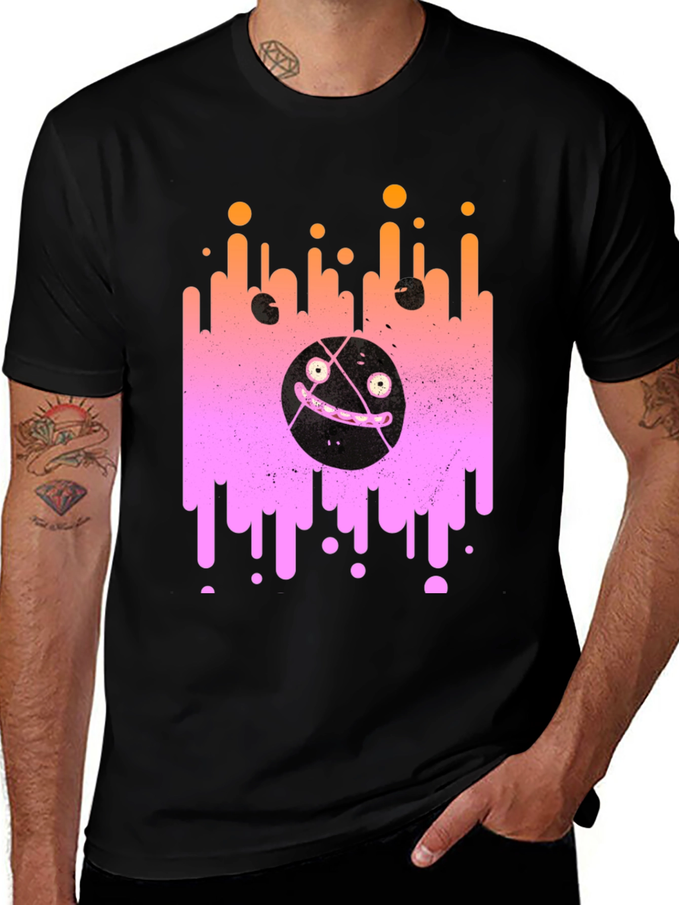 Abstract Graphic Print Crew Neck T-Shirt