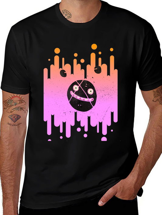 Abstract Graphic Print Crew Neck T-Shirt