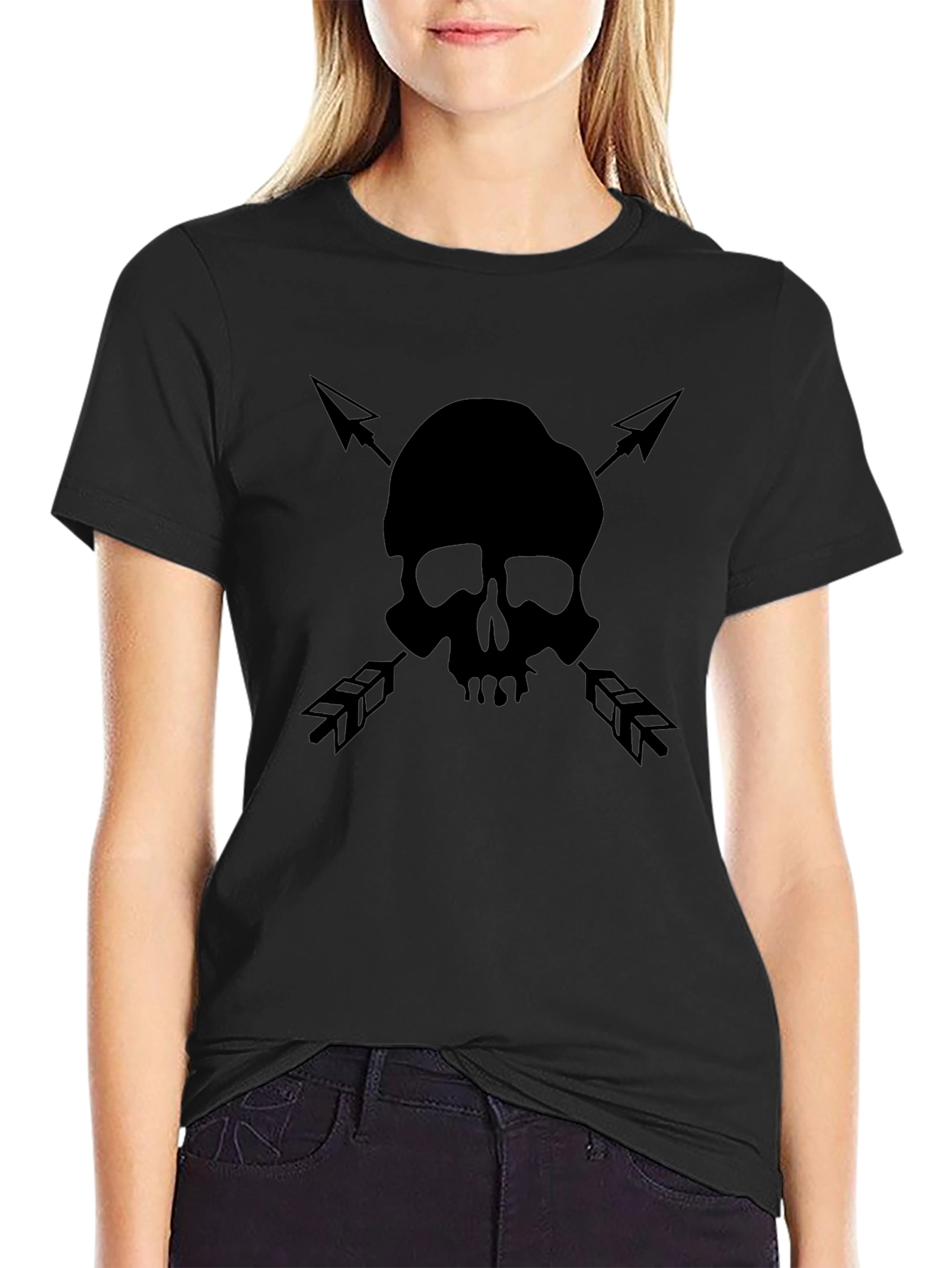Skull & Arrow Graphic Tee - Black