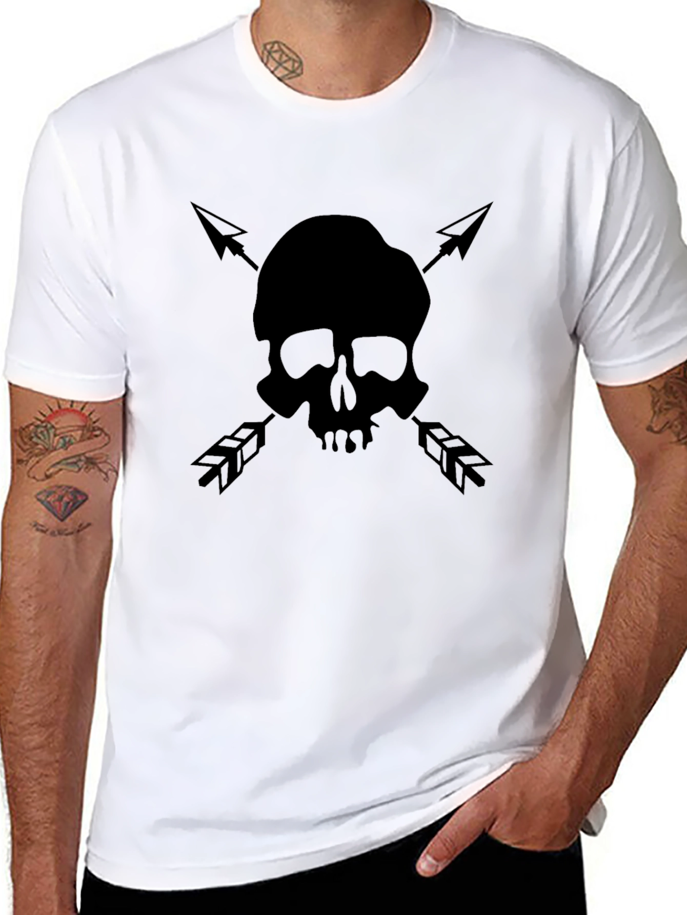 Skull & Arrow Graphic Tee - Black