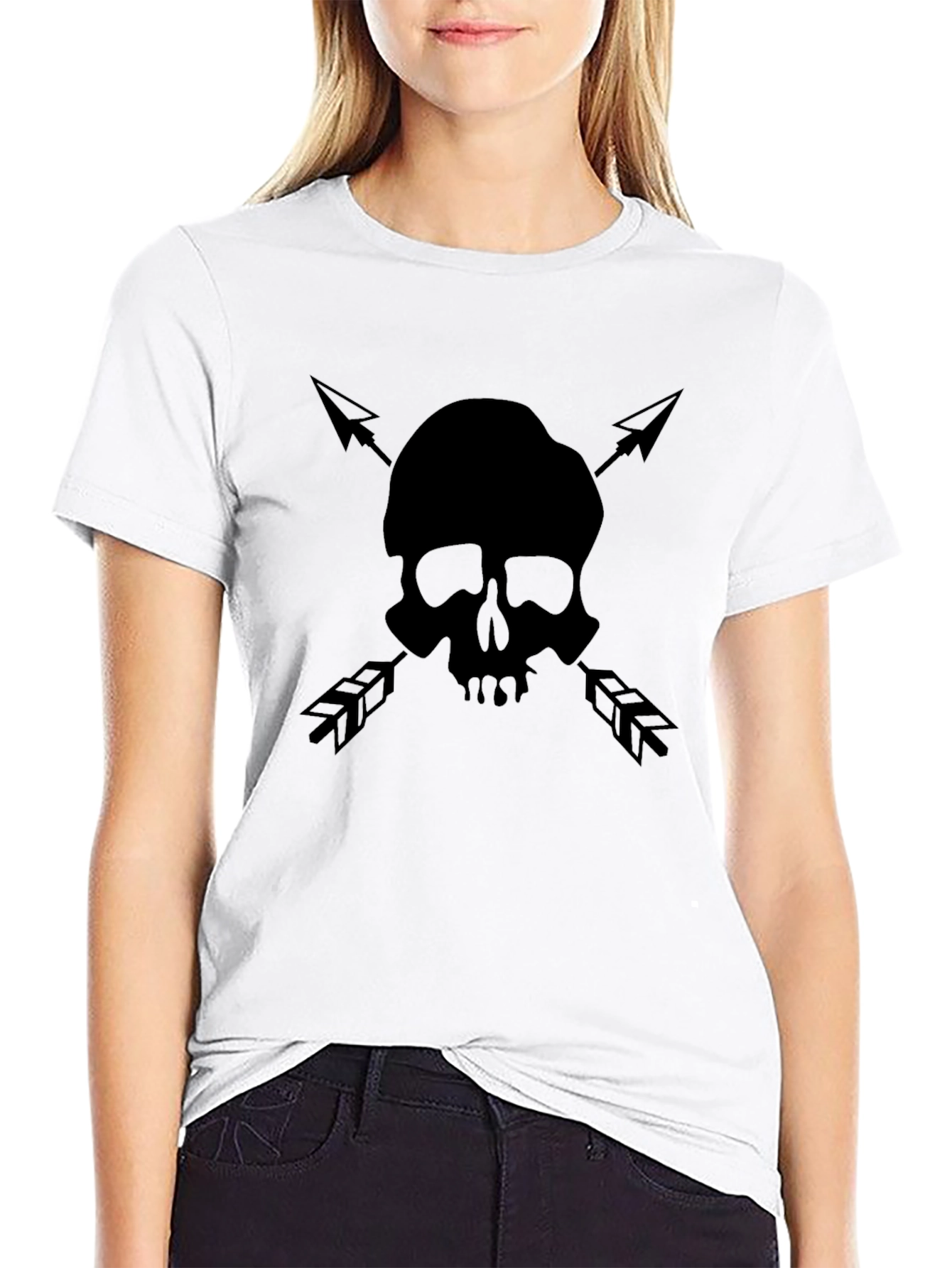 Skull & Arrow Graphic Tee - Black