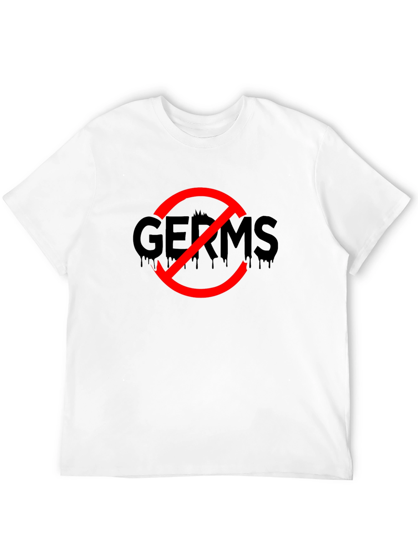 No Germs Black T-Shirt Novelty Funny Slogan Top