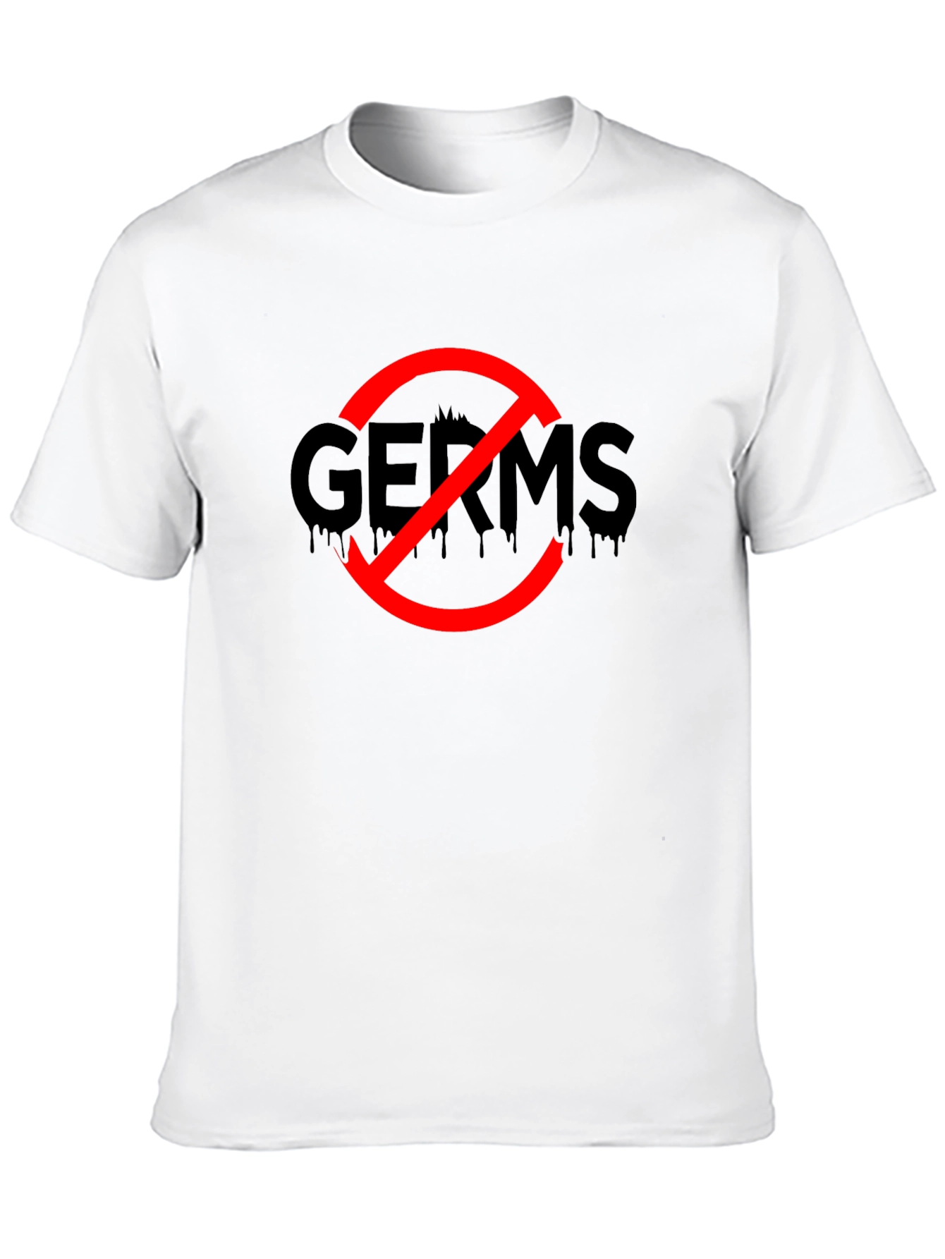 No Germs Black T-Shirt Novelty Funny Slogan Top
