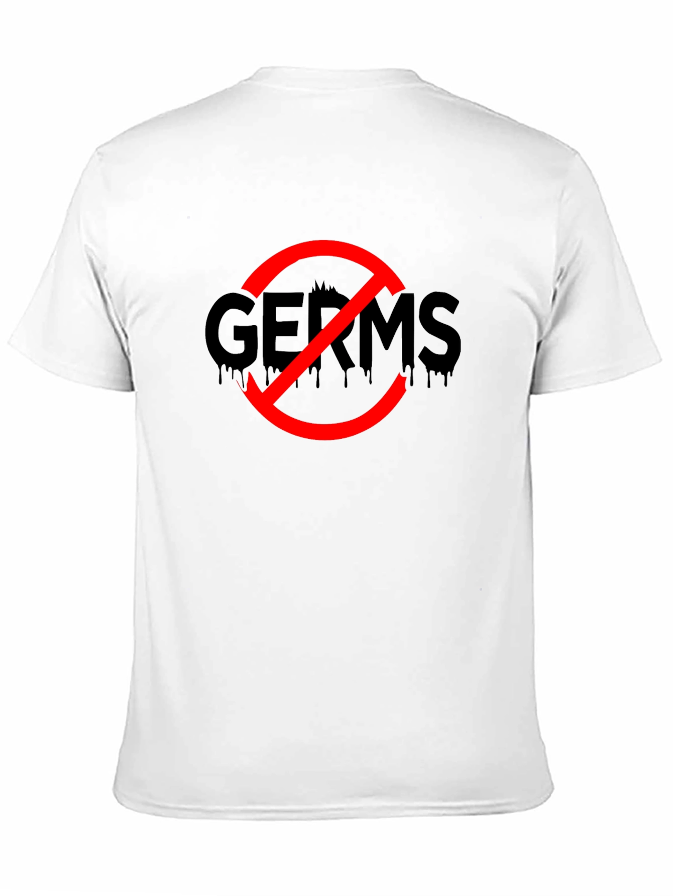 No Germs Black T-Shirt Novelty Funny Slogan Top