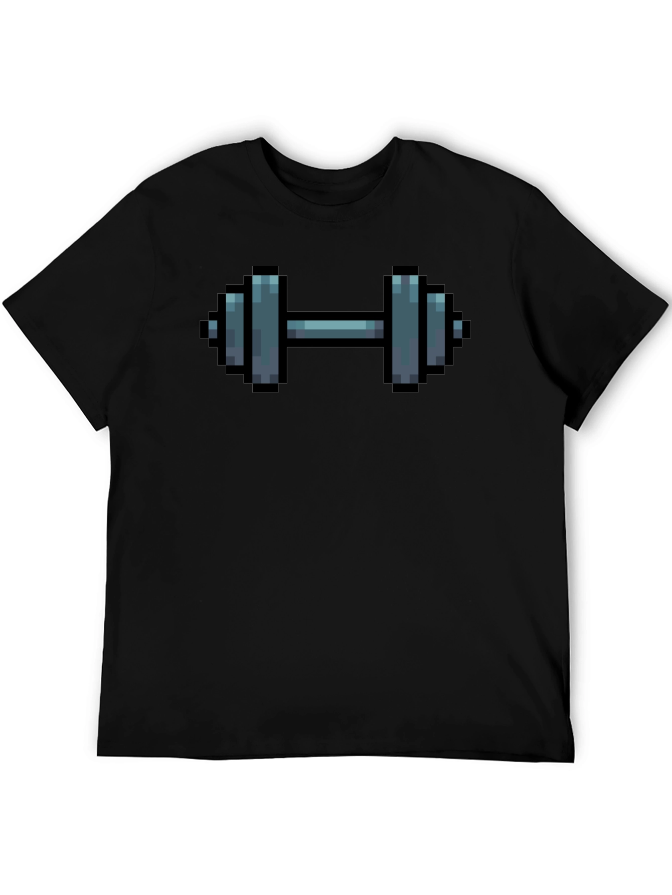 Pixel Dumbbell Black T-Shirt