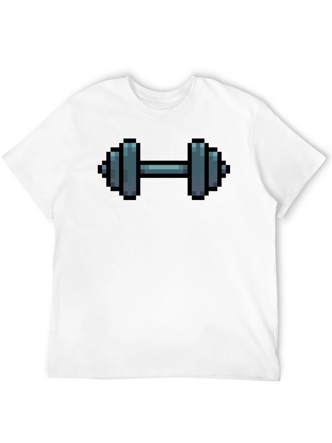 Pixel Dumbbell Black T-Shirt