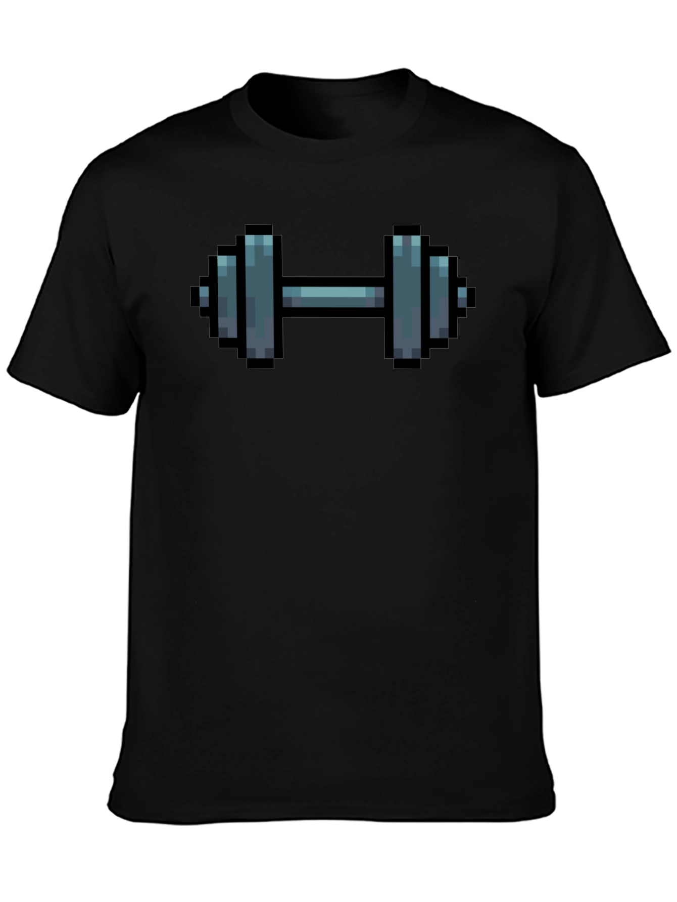 Pixel Dumbbell Black T-Shirt