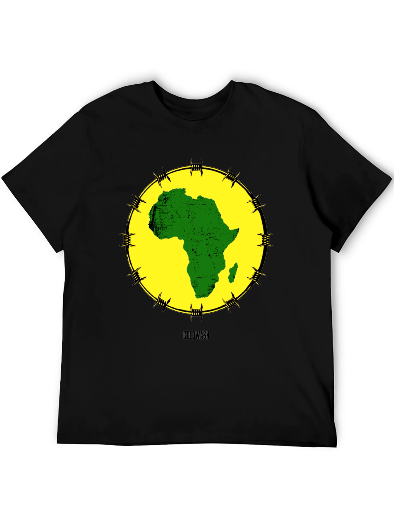 Africa Map Graphic Tee - Black Cotton T-Shirt