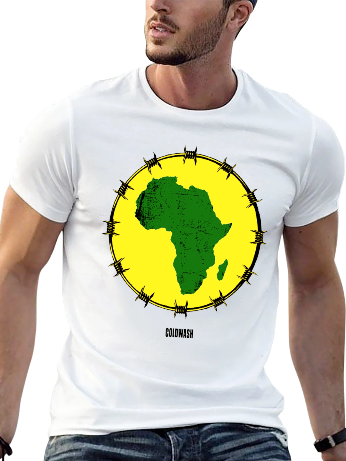 Africa Map Graphic Tee - Black Cotton T-Shirt