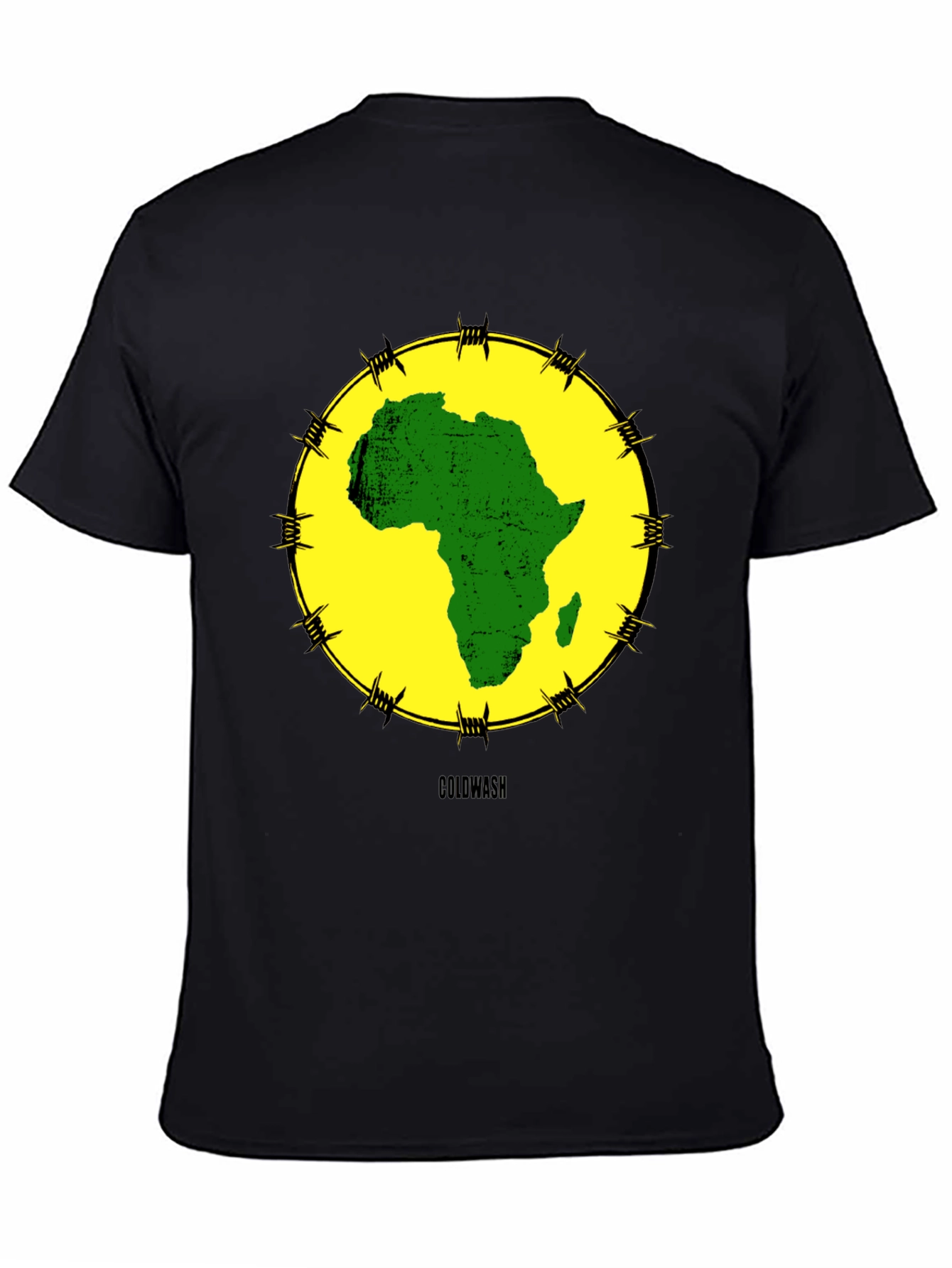 Africa Map Graphic Tee - Black Cotton T-Shirt