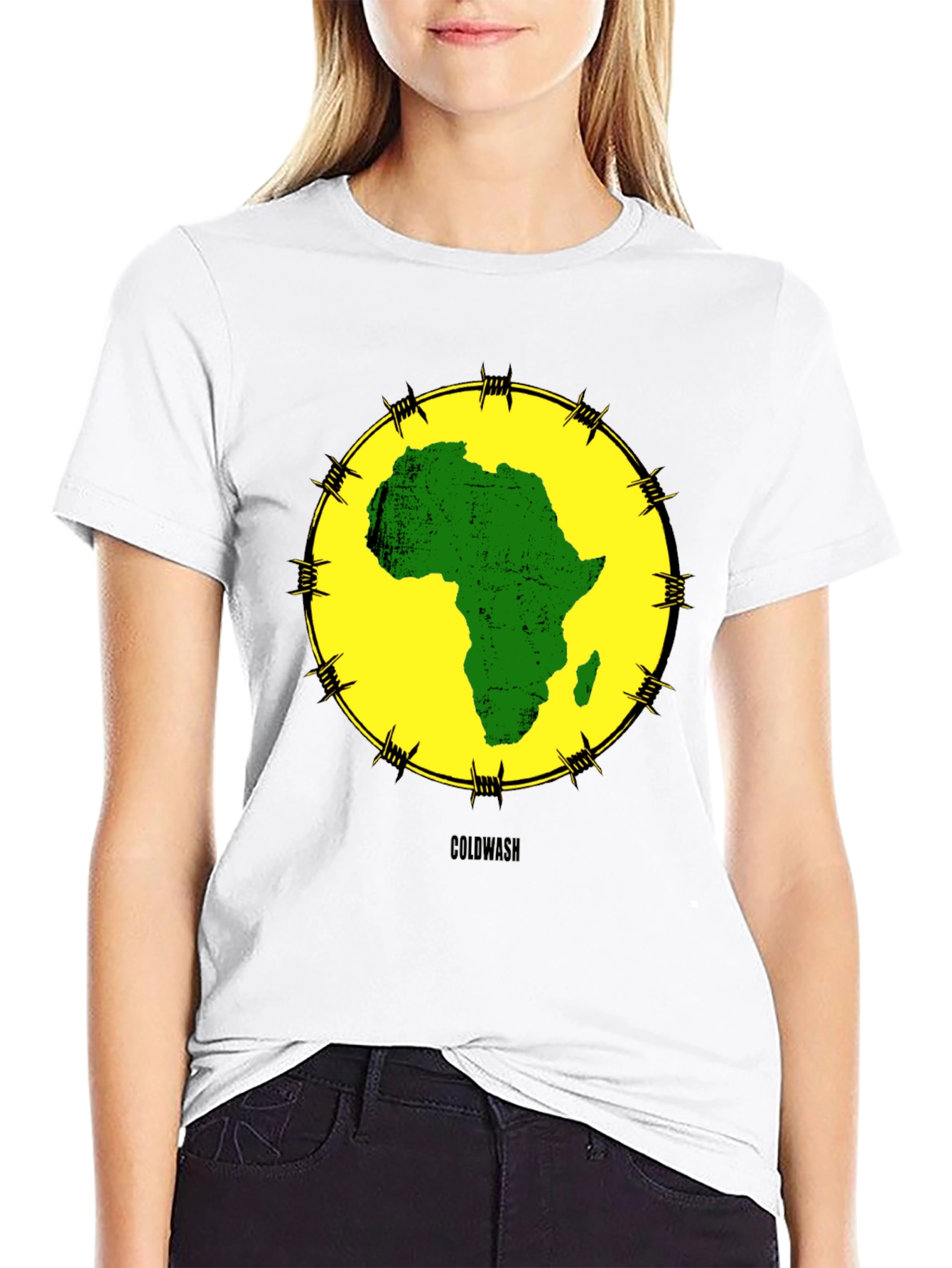Africa Map Graphic Tee - Black Cotton T-Shirt