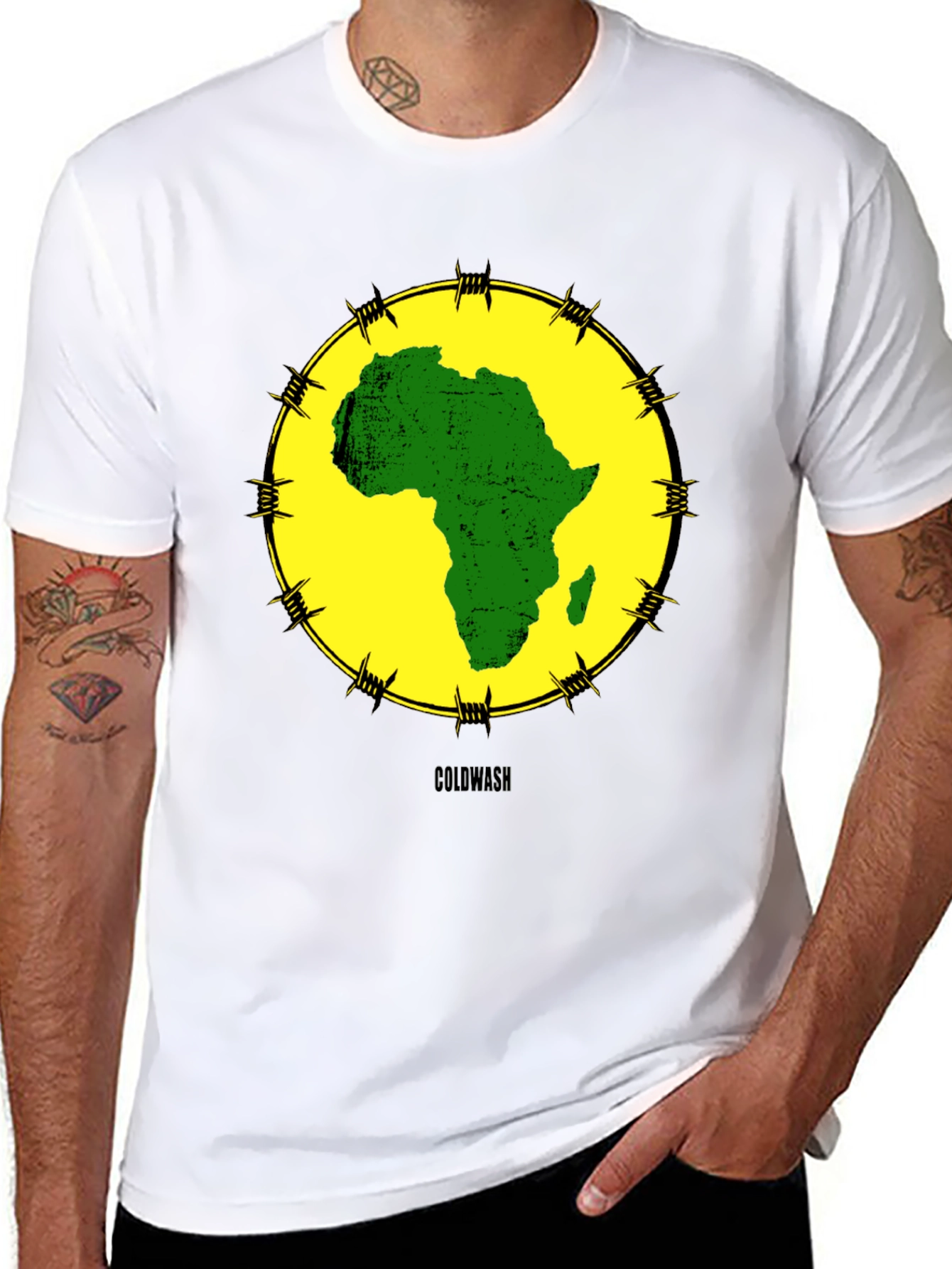 Africa Map Graphic Tee - Black Cotton T-Shirt