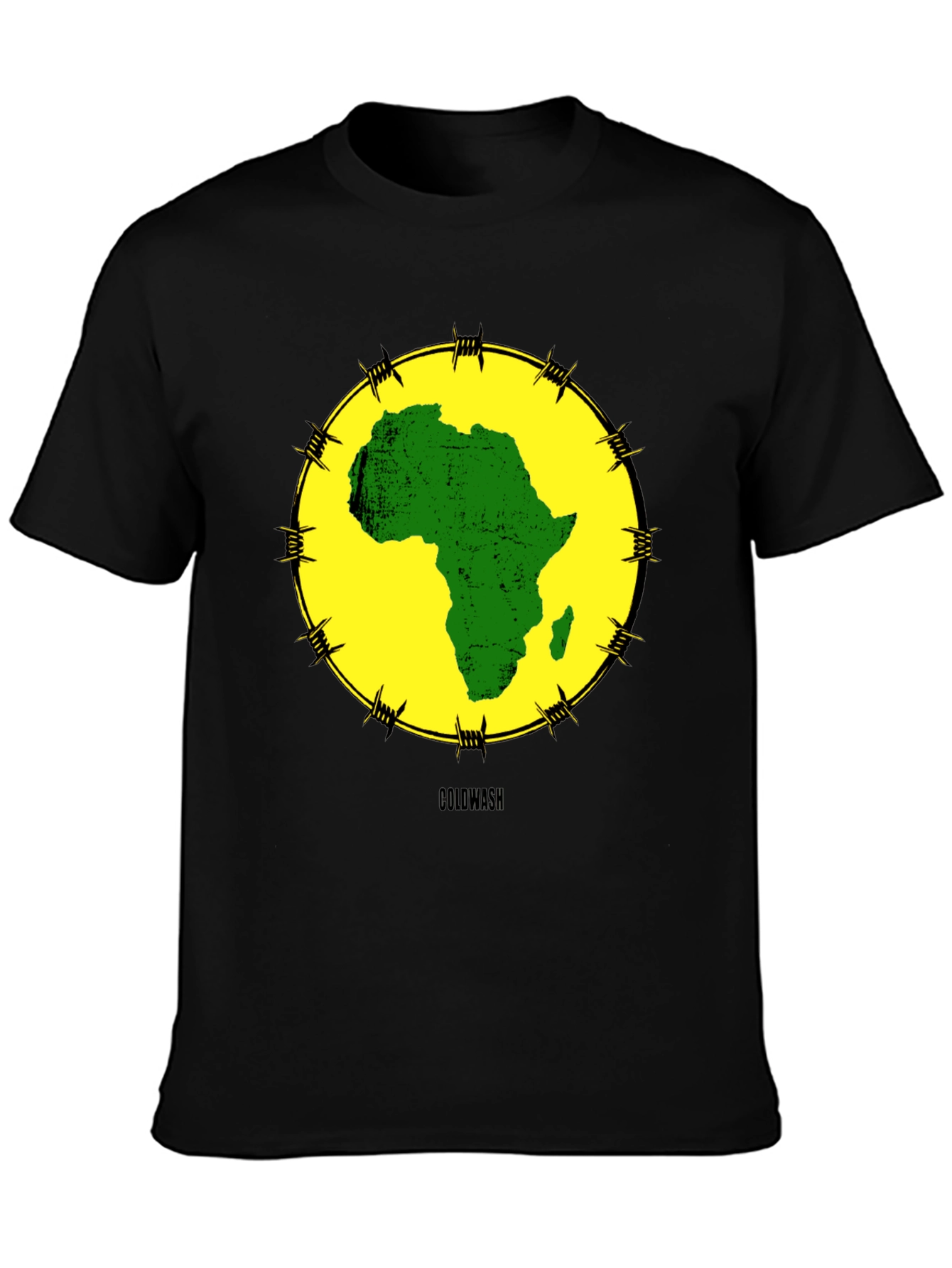Africa Map Graphic Tee - Black Cotton T-Shirt