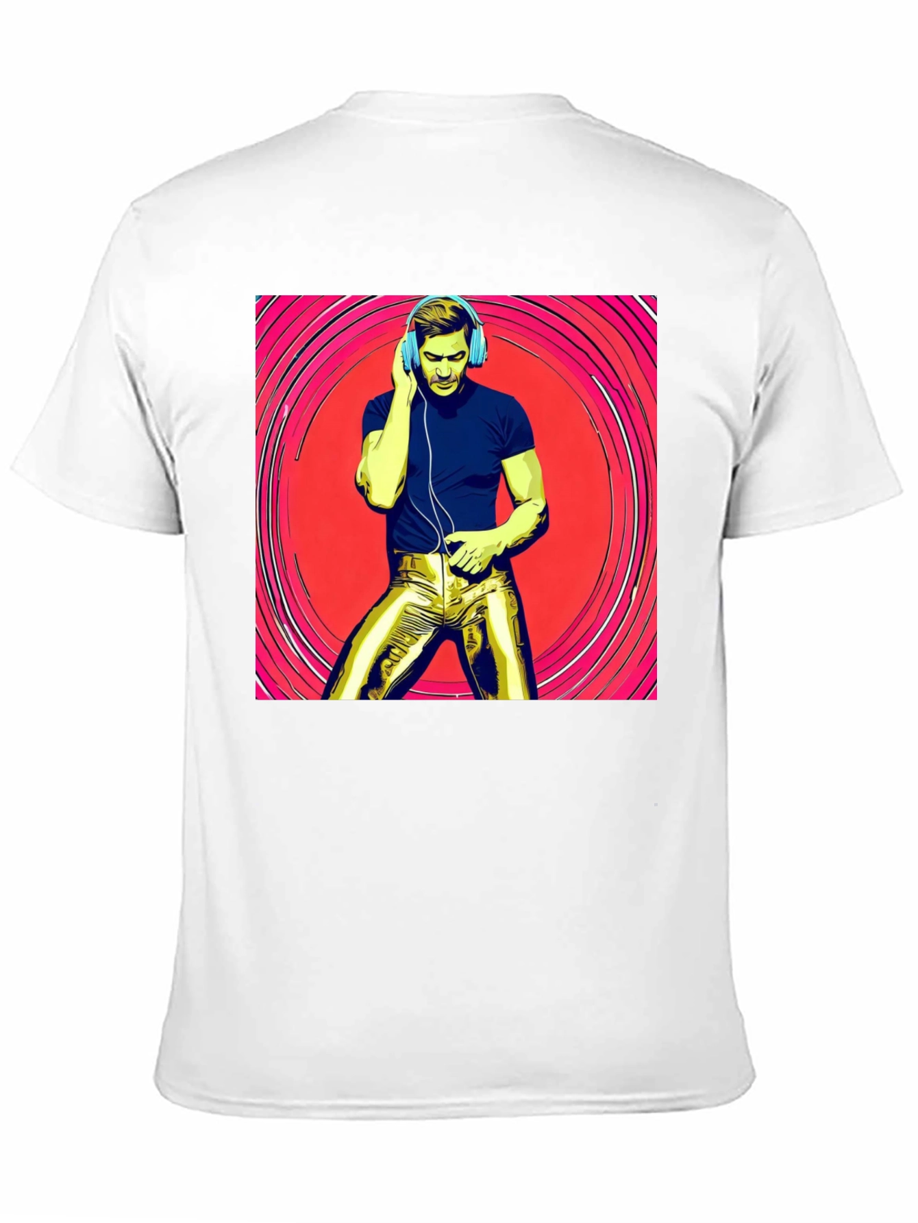 Retro Grooves T-Shirt - Musical Man in Gold Pants