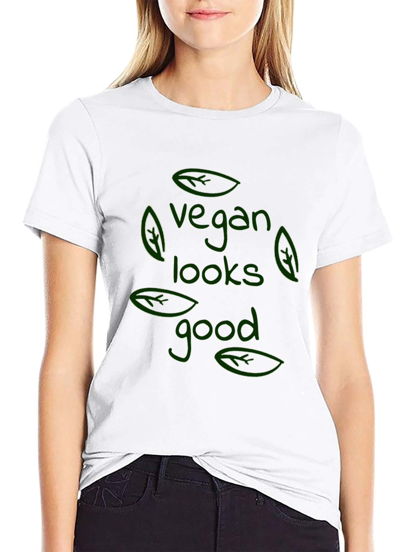 Vegan Looks Good T-Shirt - Black Stylish Comfortable