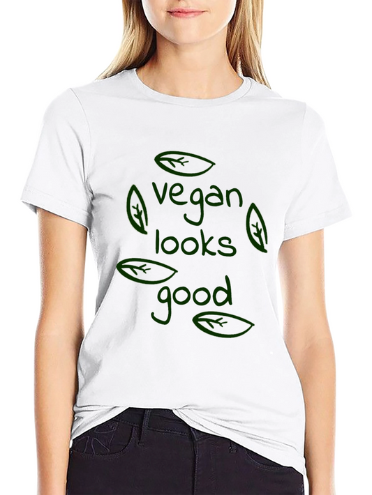 Vegan Looks Good T-Shirt - Black Stylish Comfortable