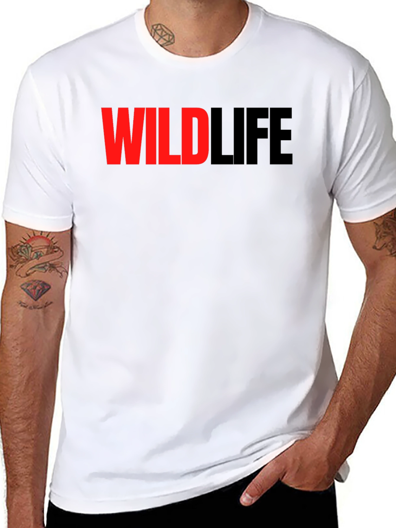 Wildlife Graphic Print Black T-Shirt