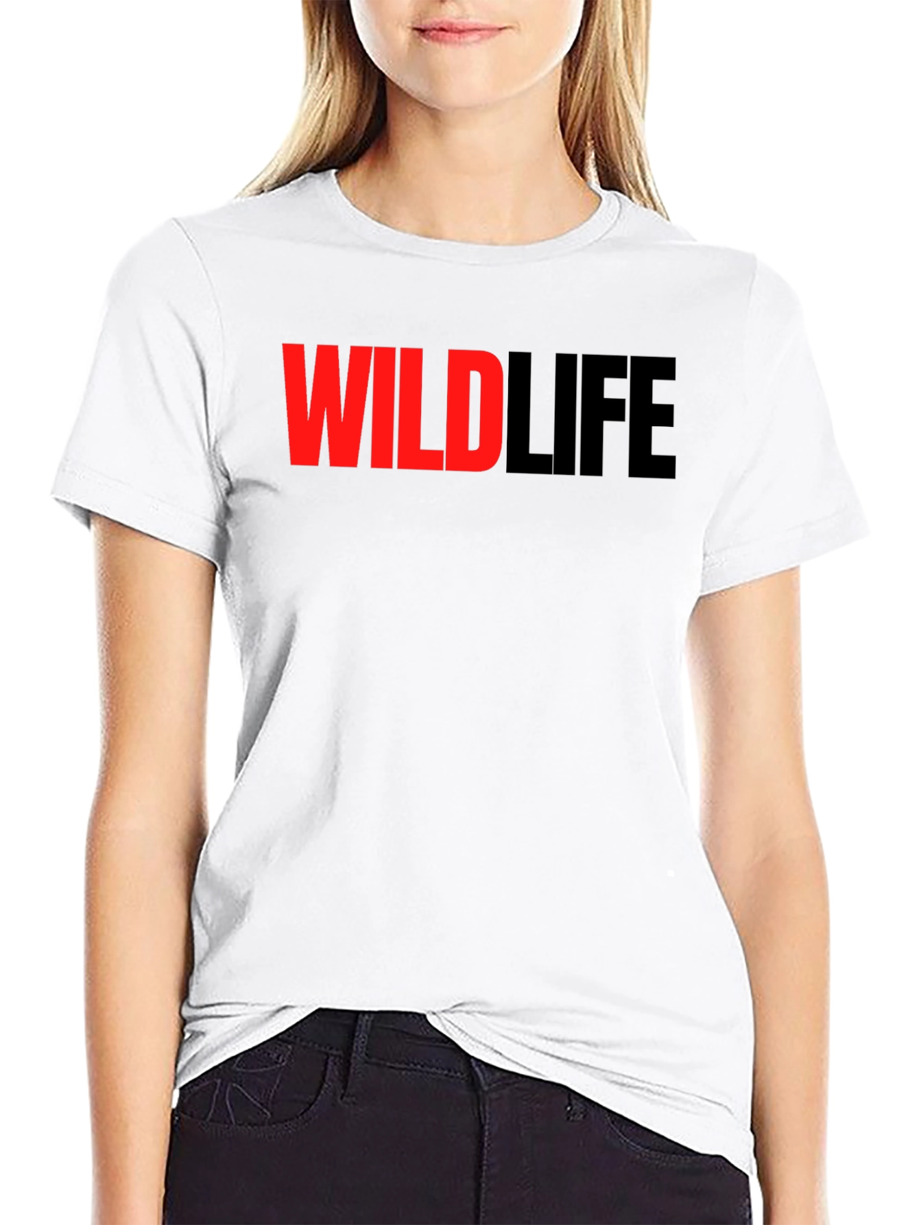 Wildlife Graphic Print Black T-Shirt