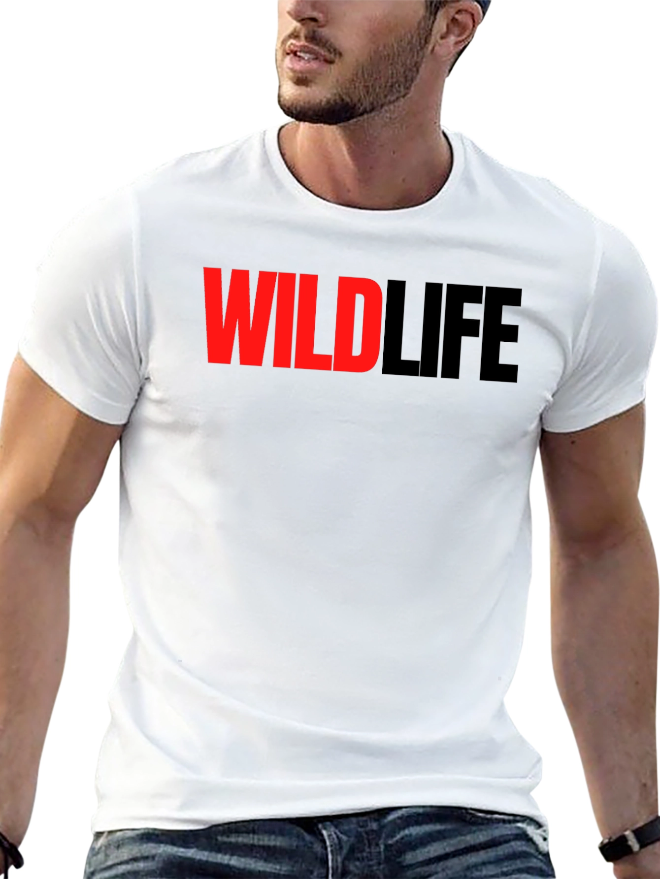 Wildlife Graphic Print Black T-Shirt