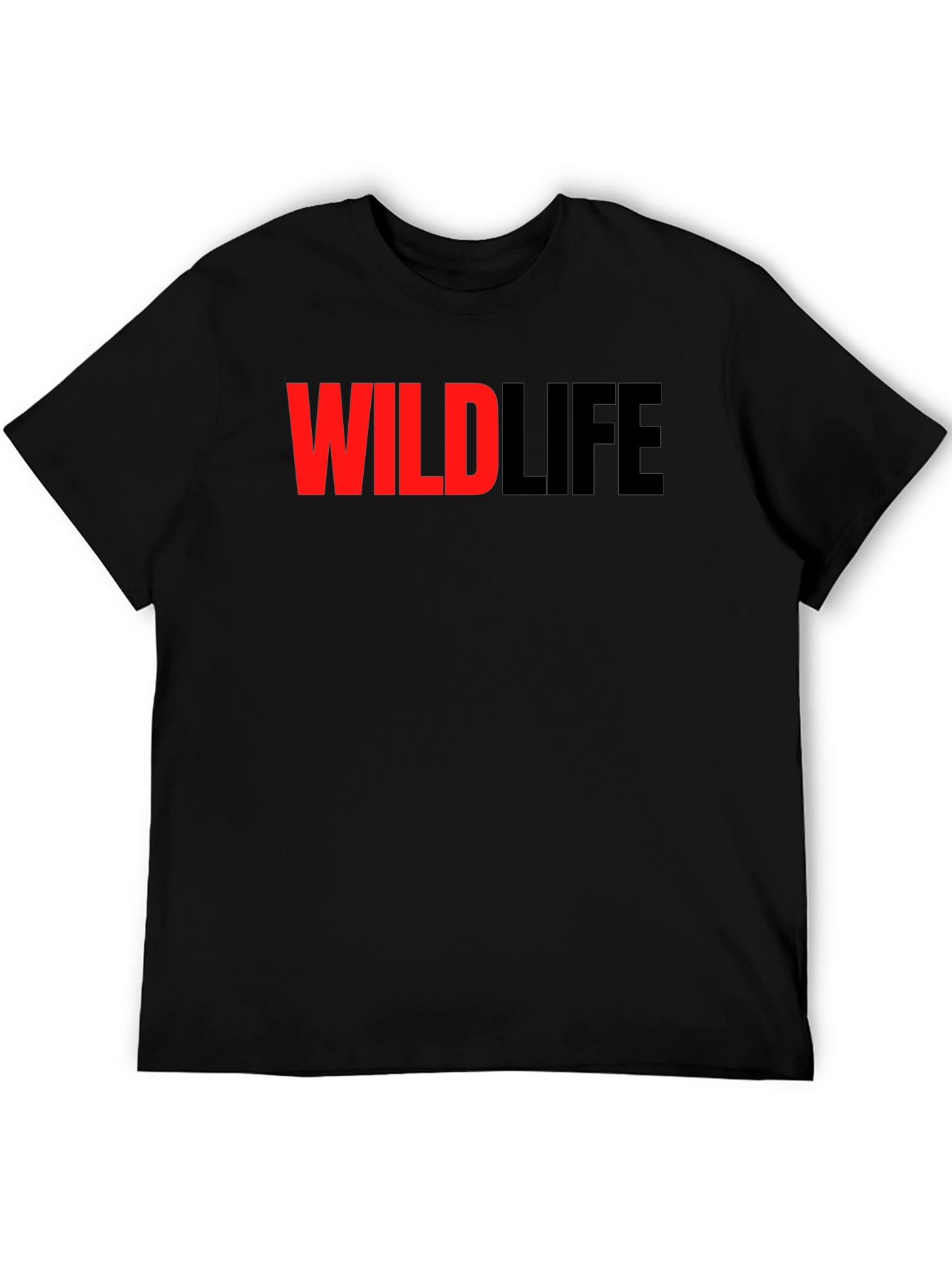 Wildlife Graphic Print Black T-Shirt