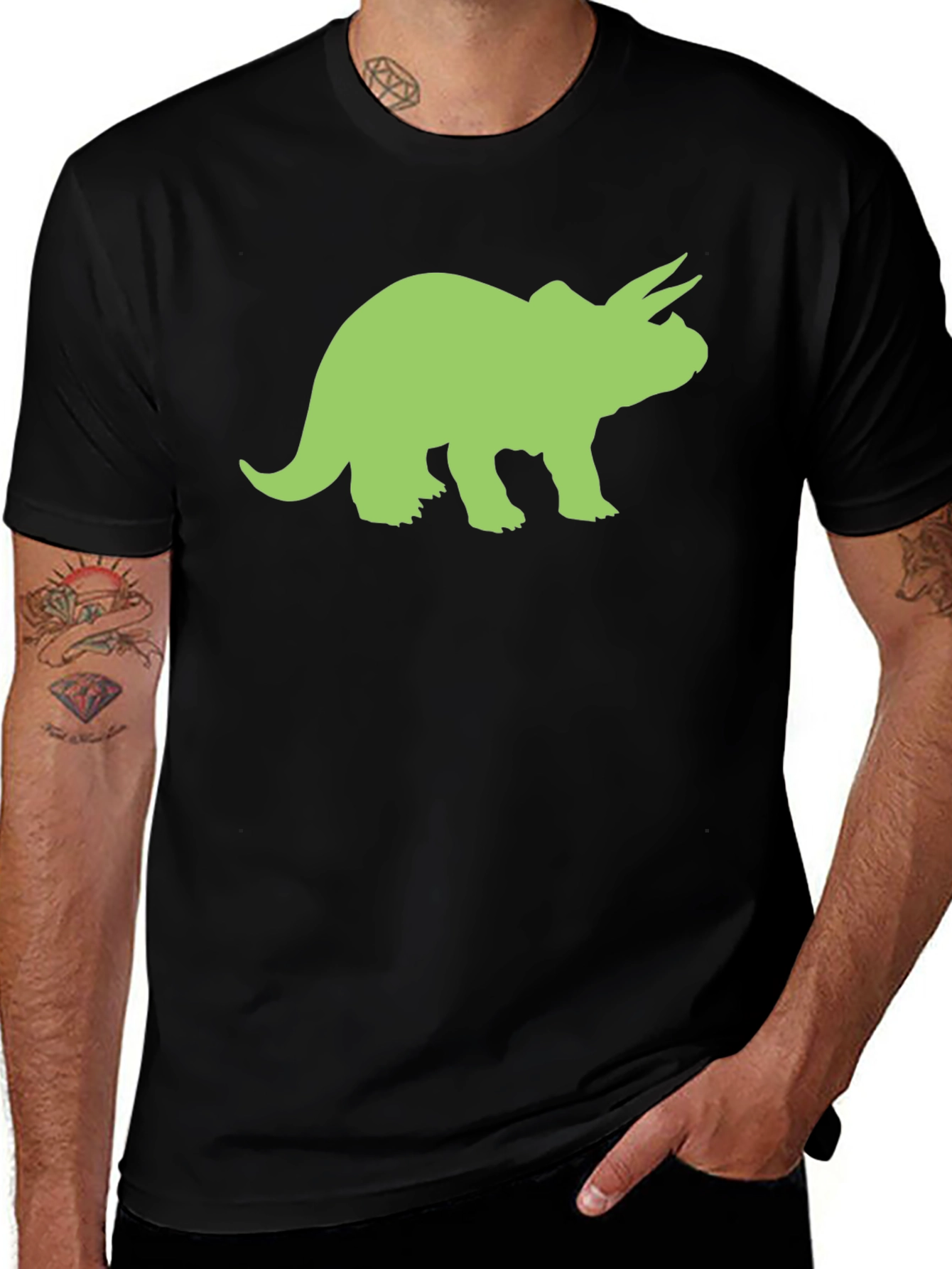Triceratops Graphic Tee - Black