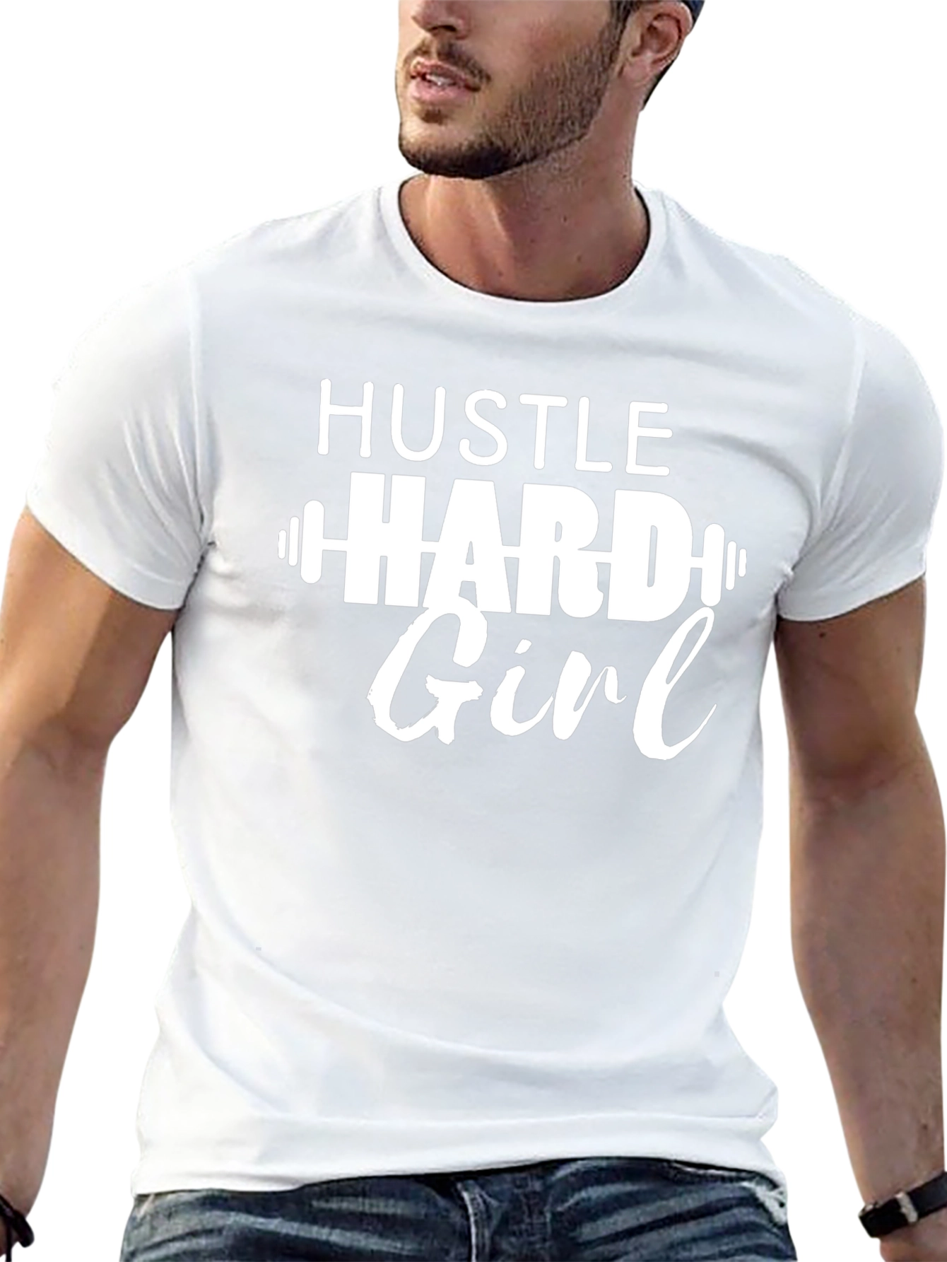 Hustle Hard Girl Graphic Tee - Workout Shirt