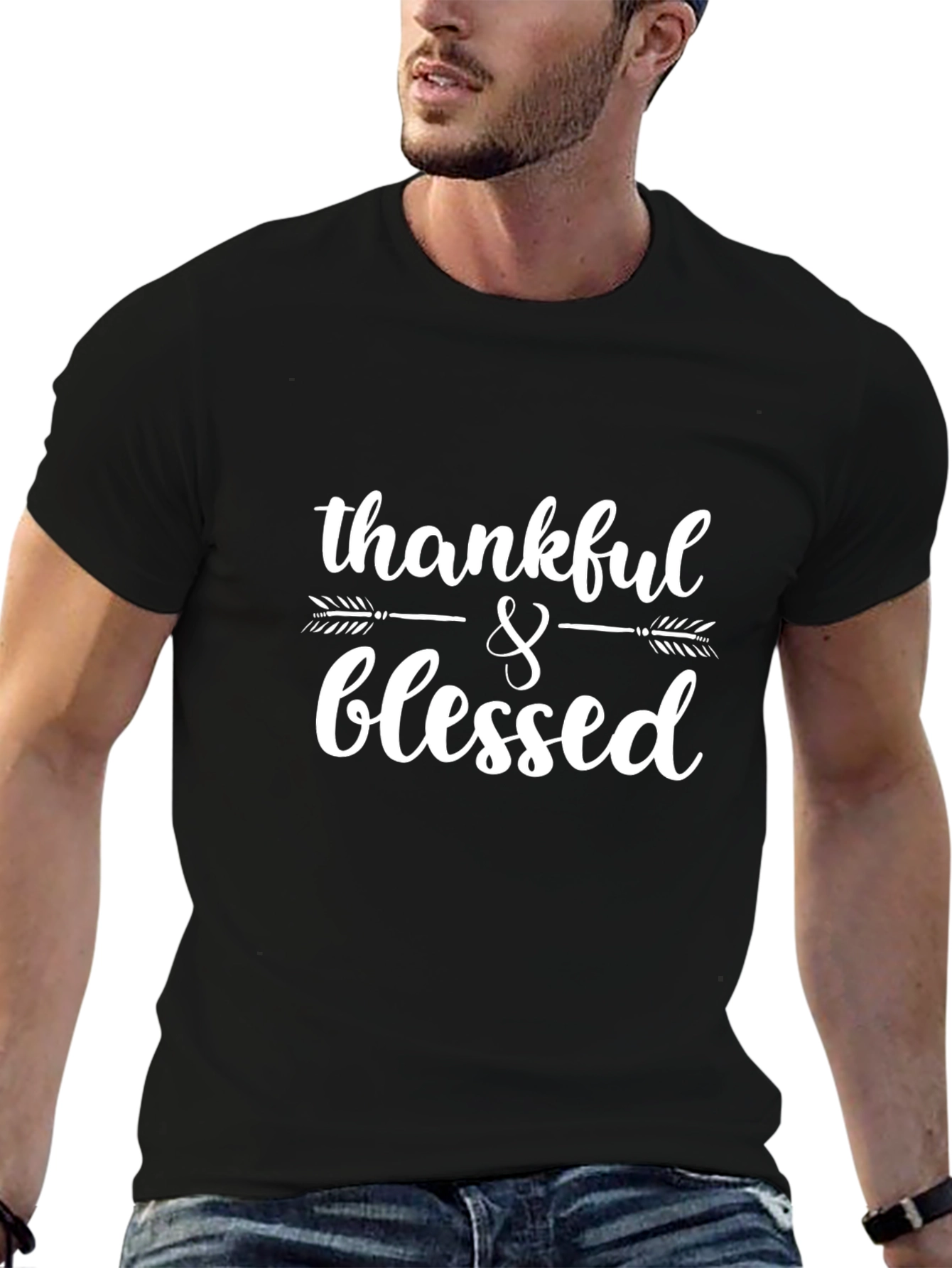 Thankful & Blessed T-Shirt - Stylish Graphic Tee