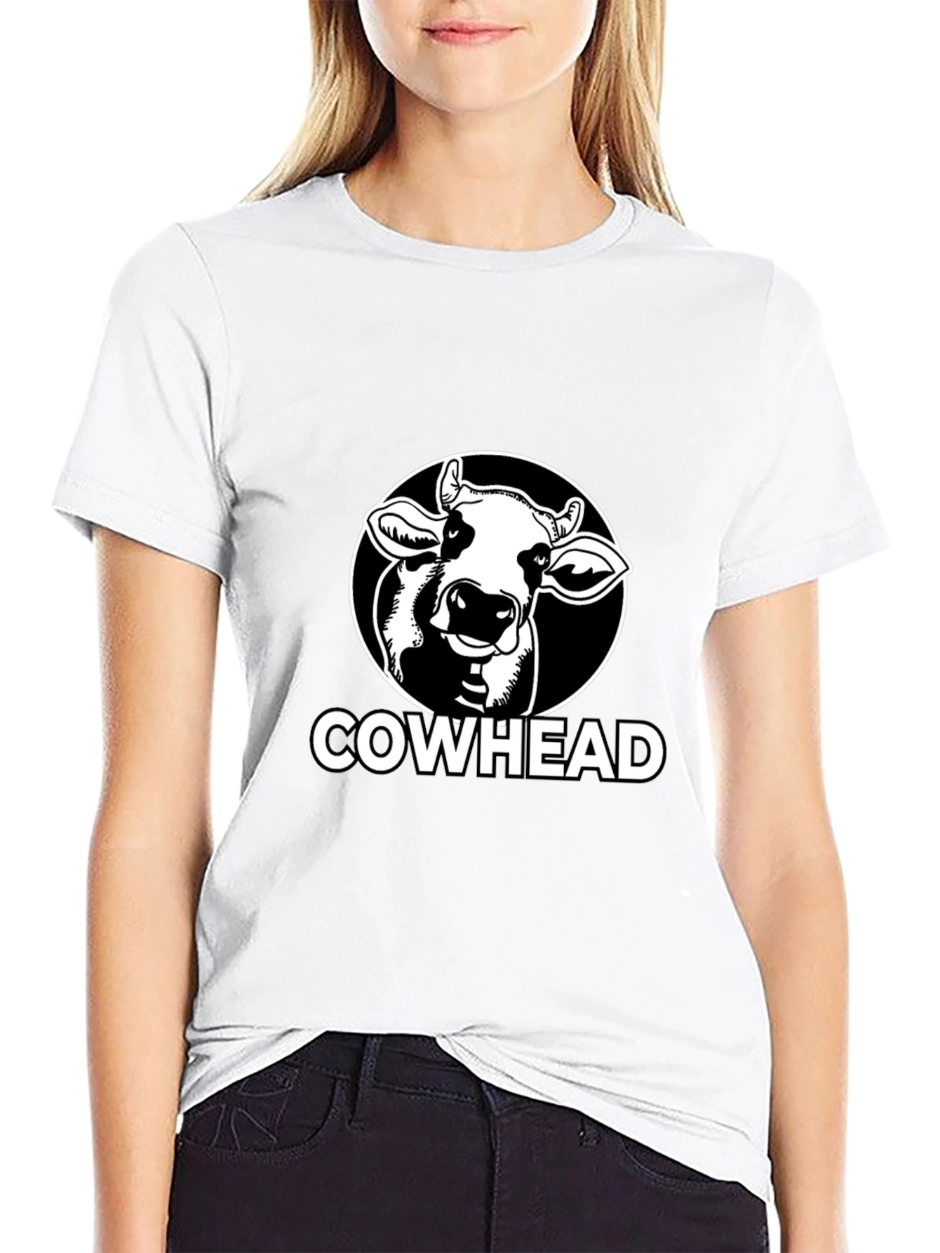 Cowhead Graphic Tee - Black Cotton T-Shirt