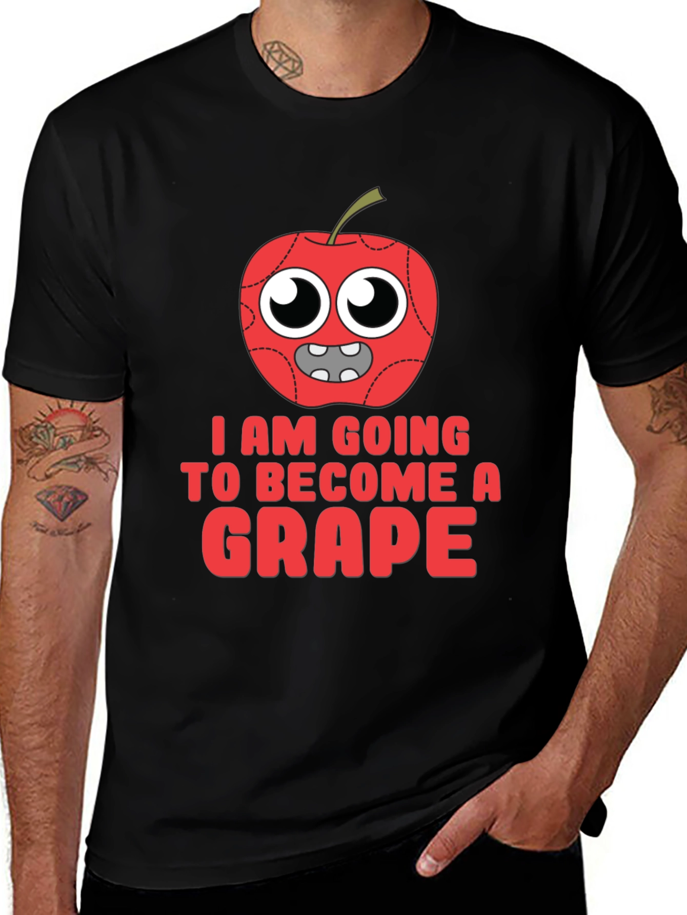 Funny Apple Becoming Grape Graphic T-Shirt
