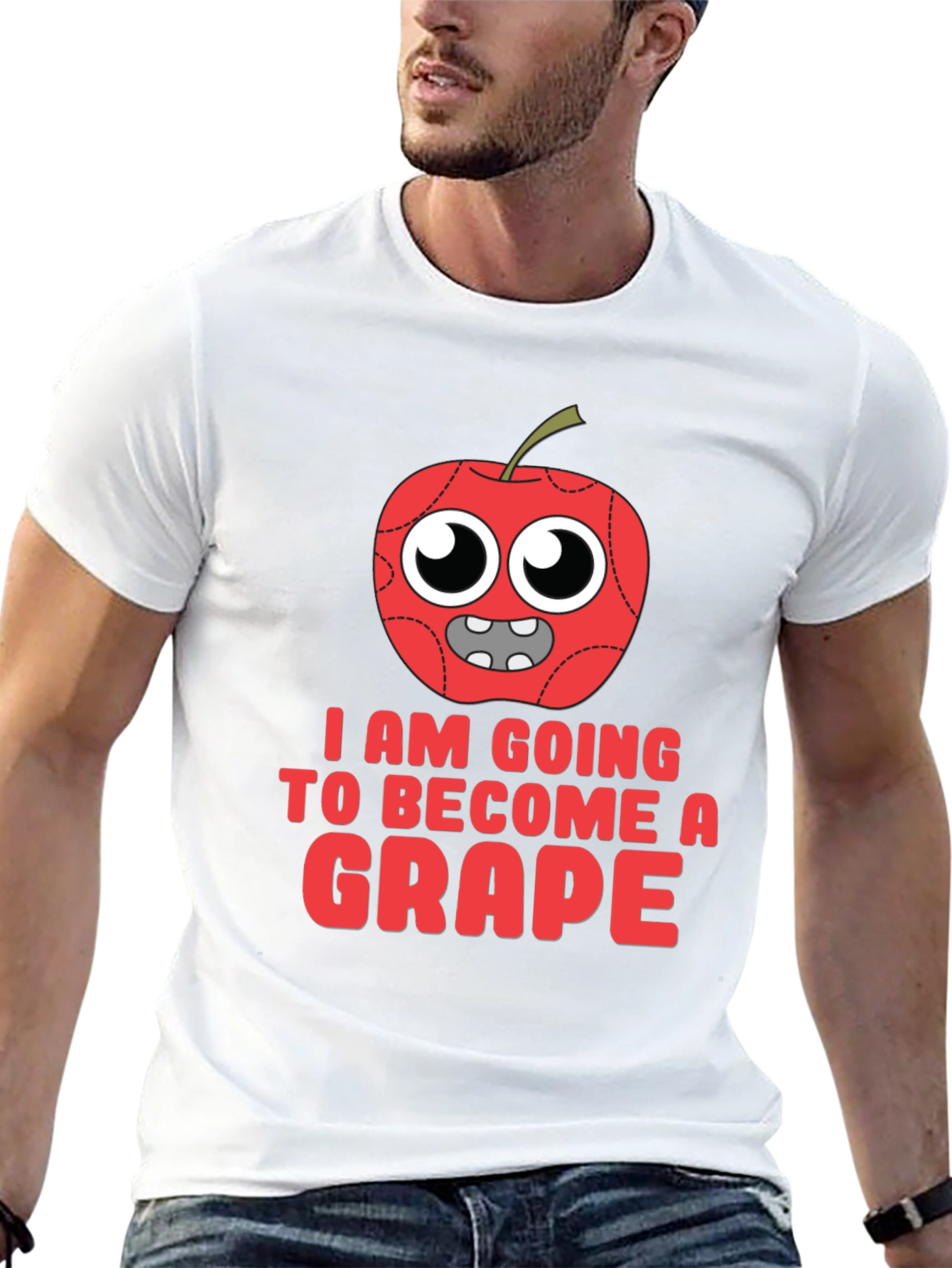 Funny Apple Becoming Grape Graphic T-Shirt