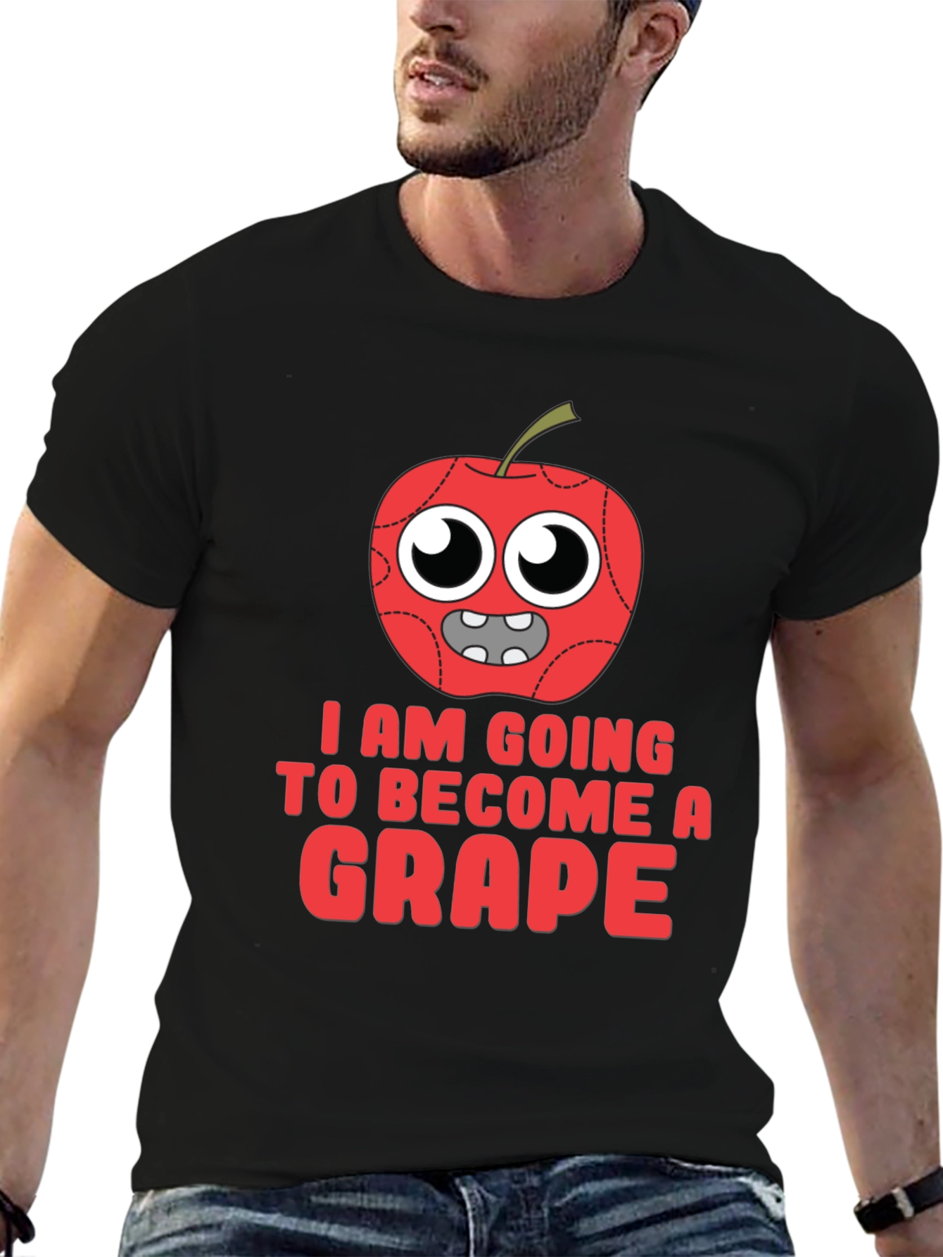 Funny Apple Becoming Grape Graphic T-Shirt