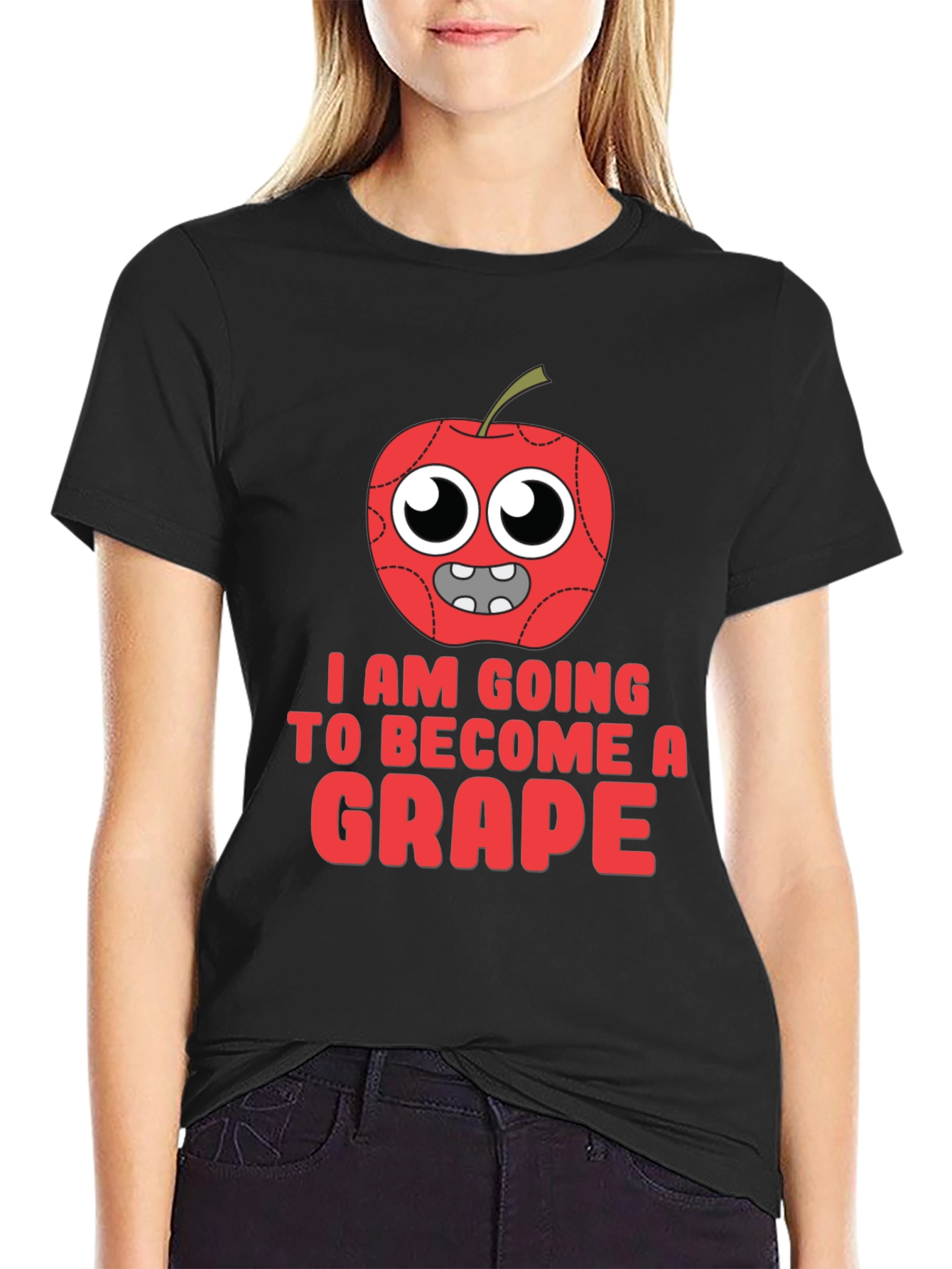 Funny Apple Becoming Grape Graphic T-Shirt