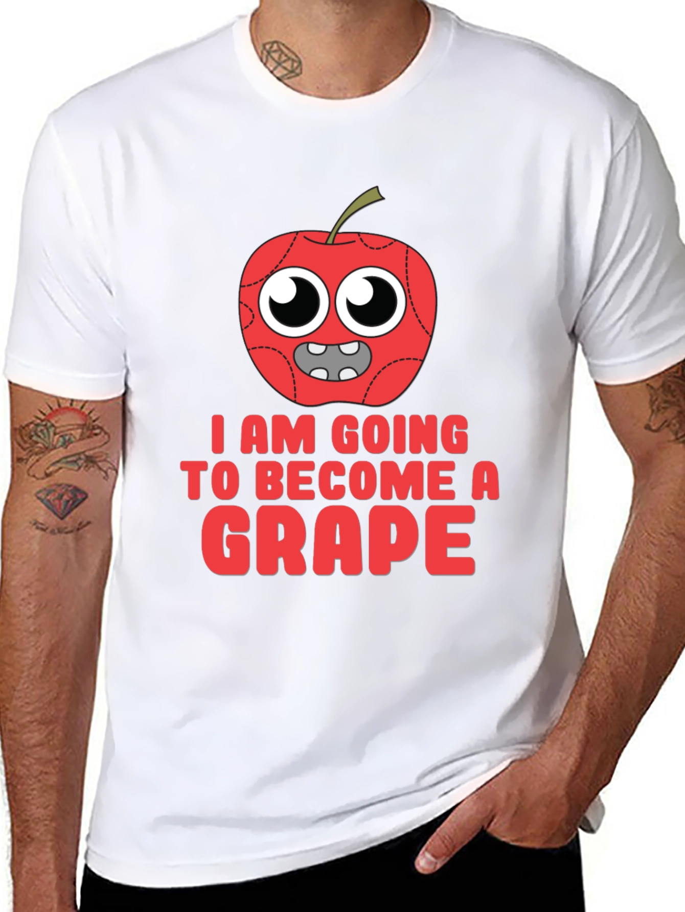 Funny Apple Becoming Grape Graphic T-Shirt