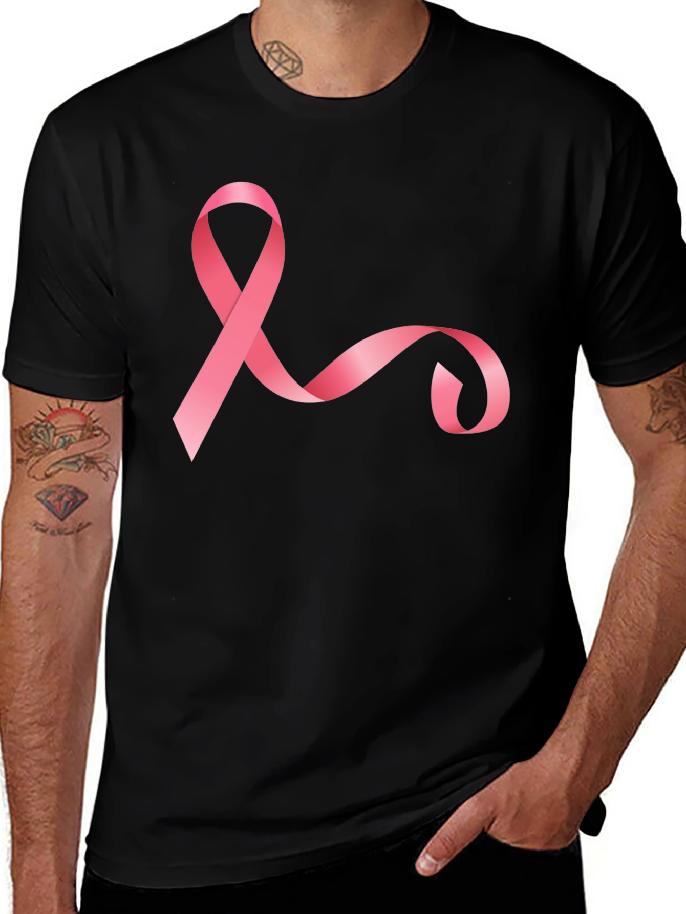 Pink Ribbon Support T-Shirt - Breast Cancer Awareness