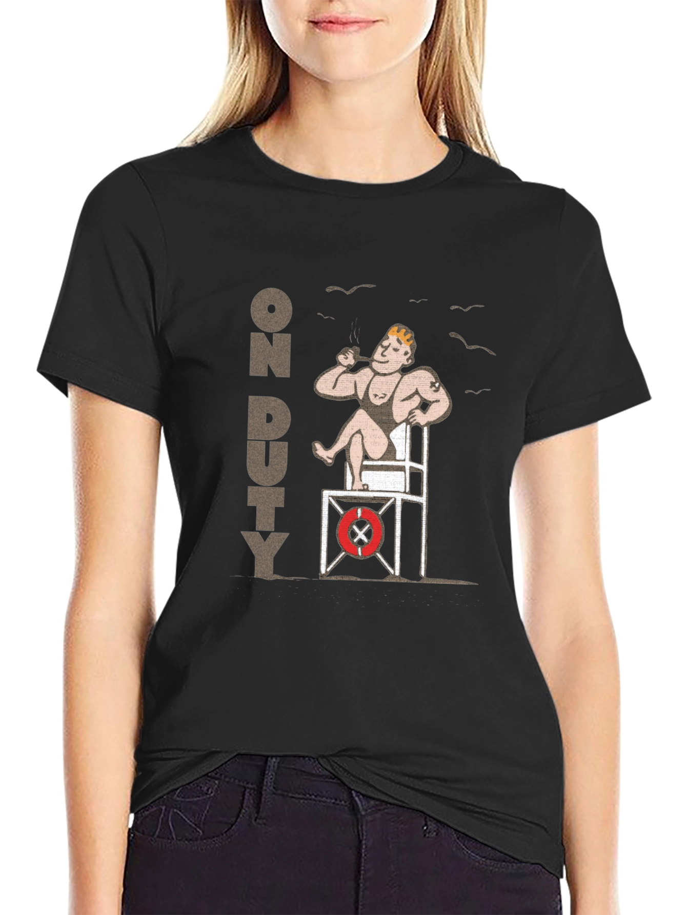 Lifeguard On Duty Graphic T-Shirt - Black